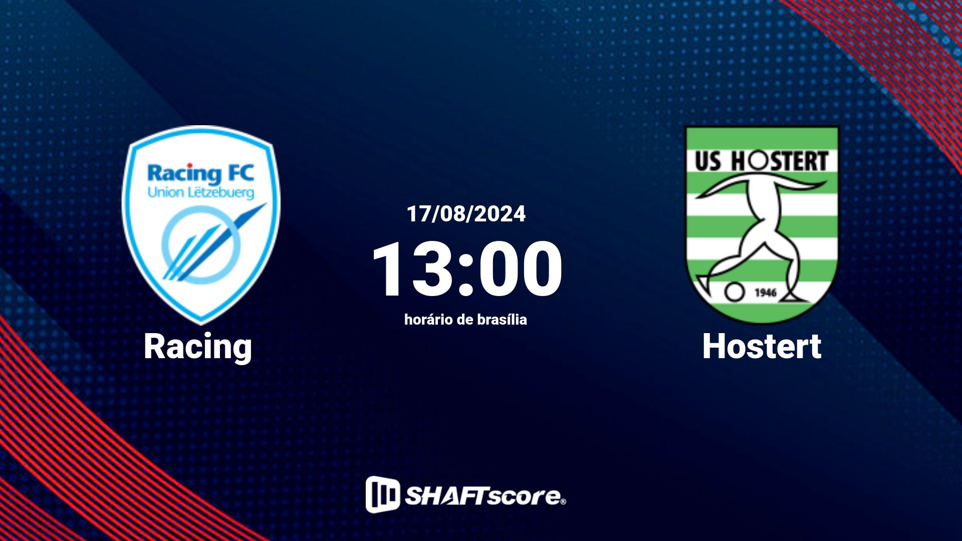 Estatísticas do jogo Racing vs Hostert 17.08 13:00