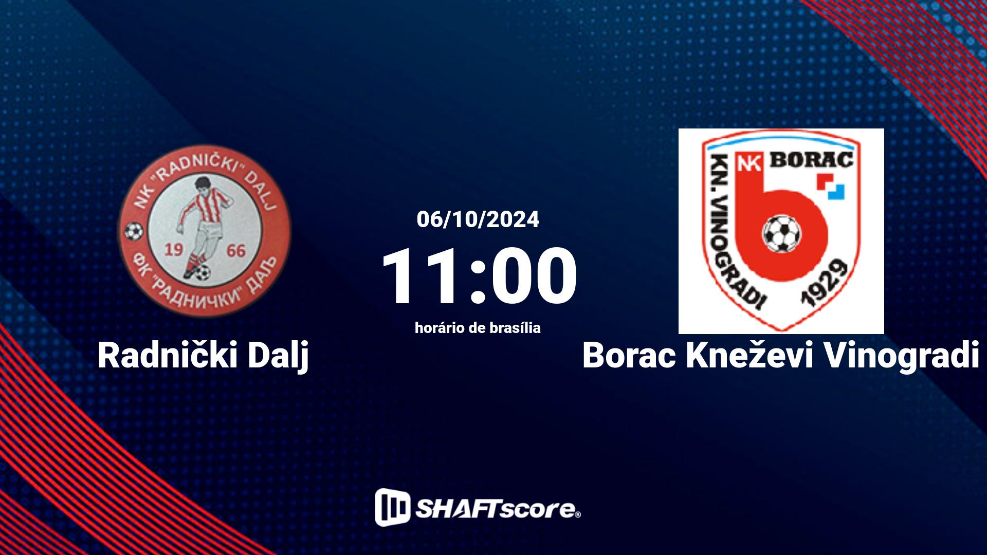 Estatísticas do jogo Radnički Dalj vs Borac Kneževi Vinogradi 06.10 11:00