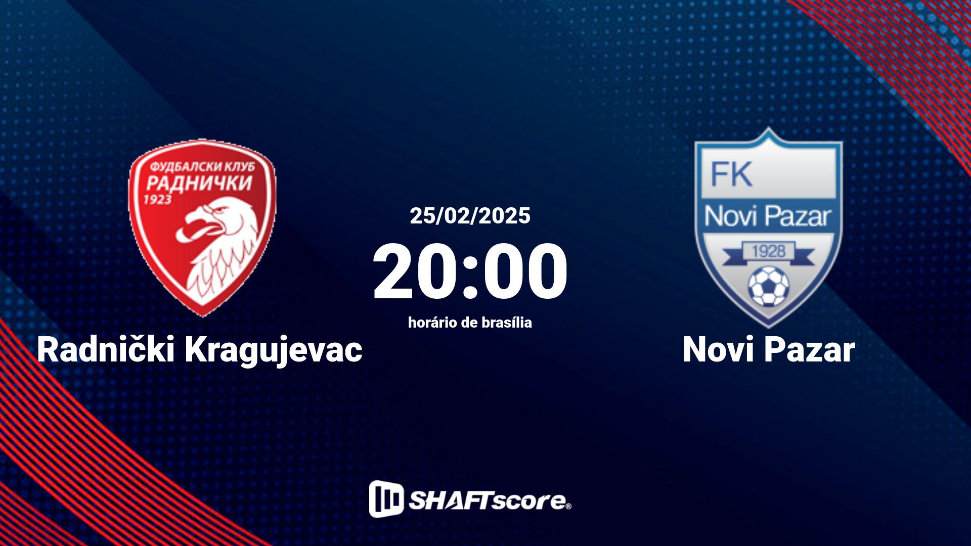 Estatísticas do jogo Radnički Kragujevac vs Novi Pazar 25.02 20:00