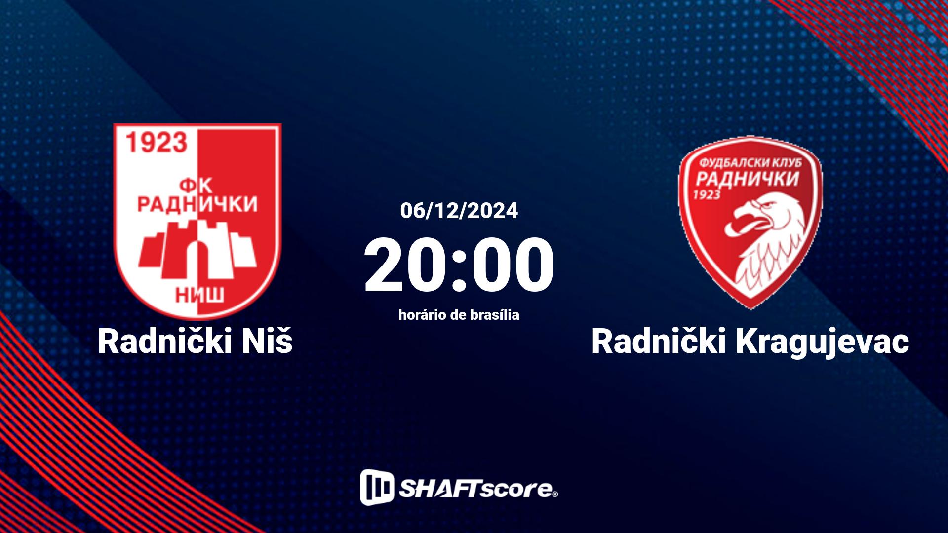 Estatísticas do jogo Radnički Niš vs Radnički Kragujevac 06.12 20:00