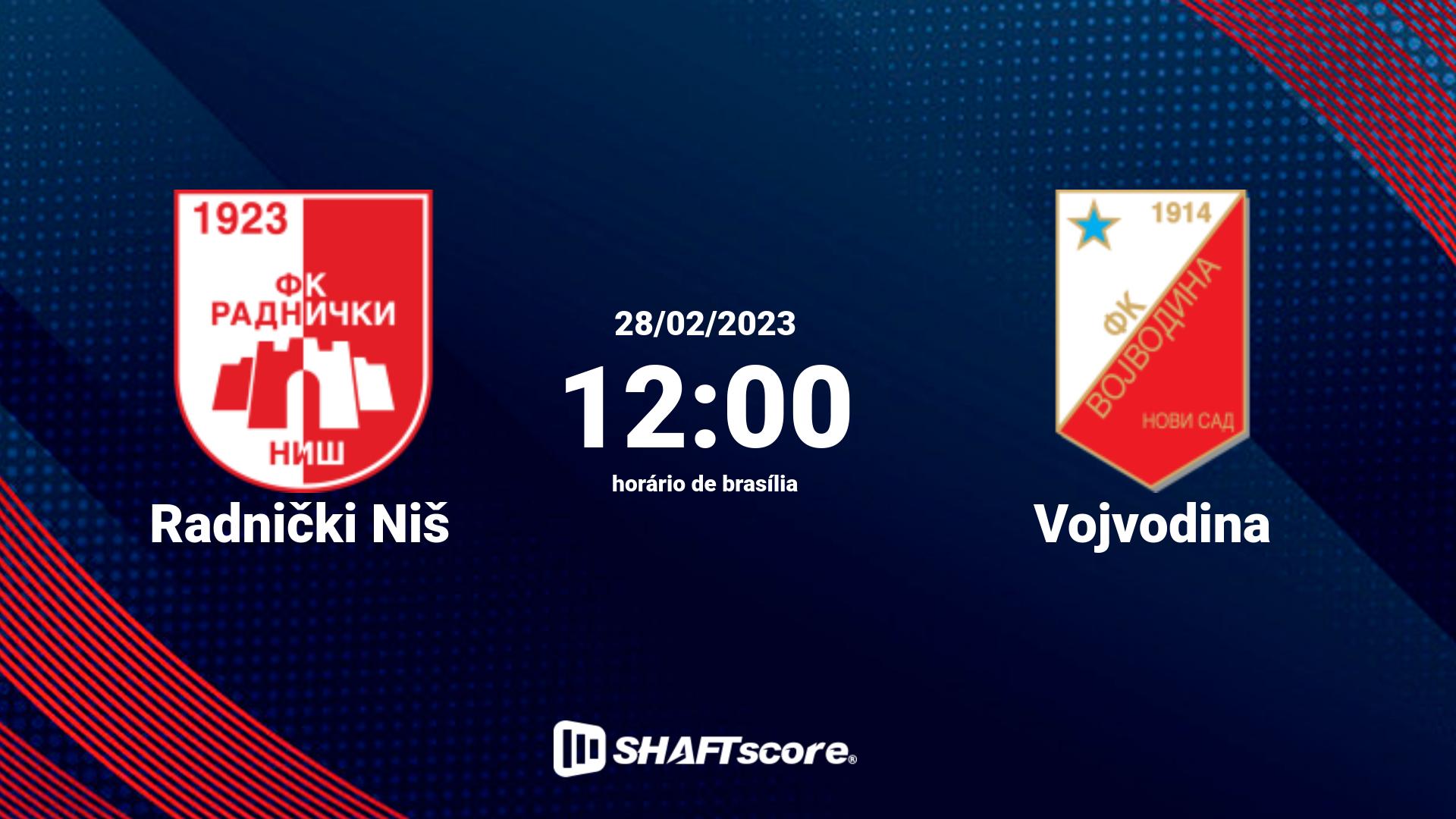 Estatísticas do jogo Radnički Niš vs Vojvodina 28.02 12:00