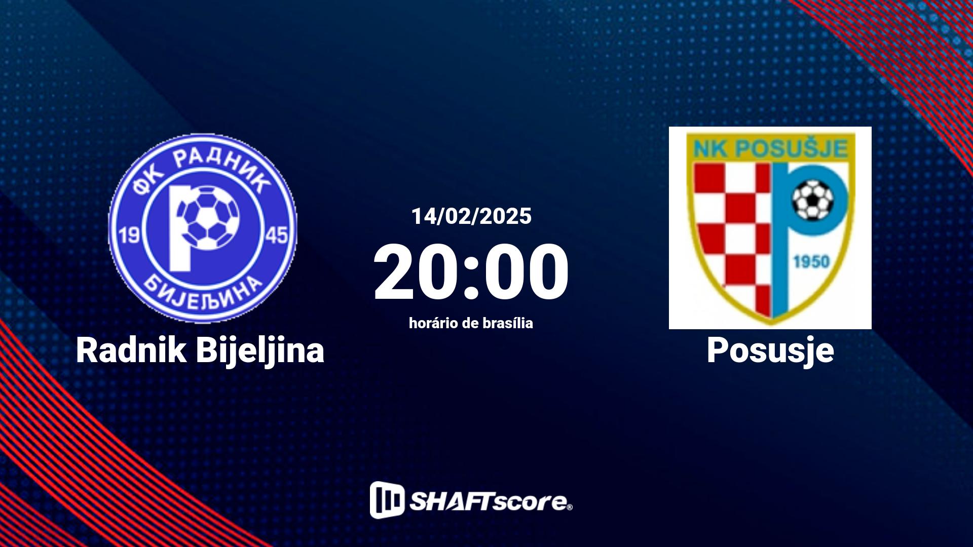 Estatísticas do jogo Radnik Bijeljina vs Posusje 14.02 20:00