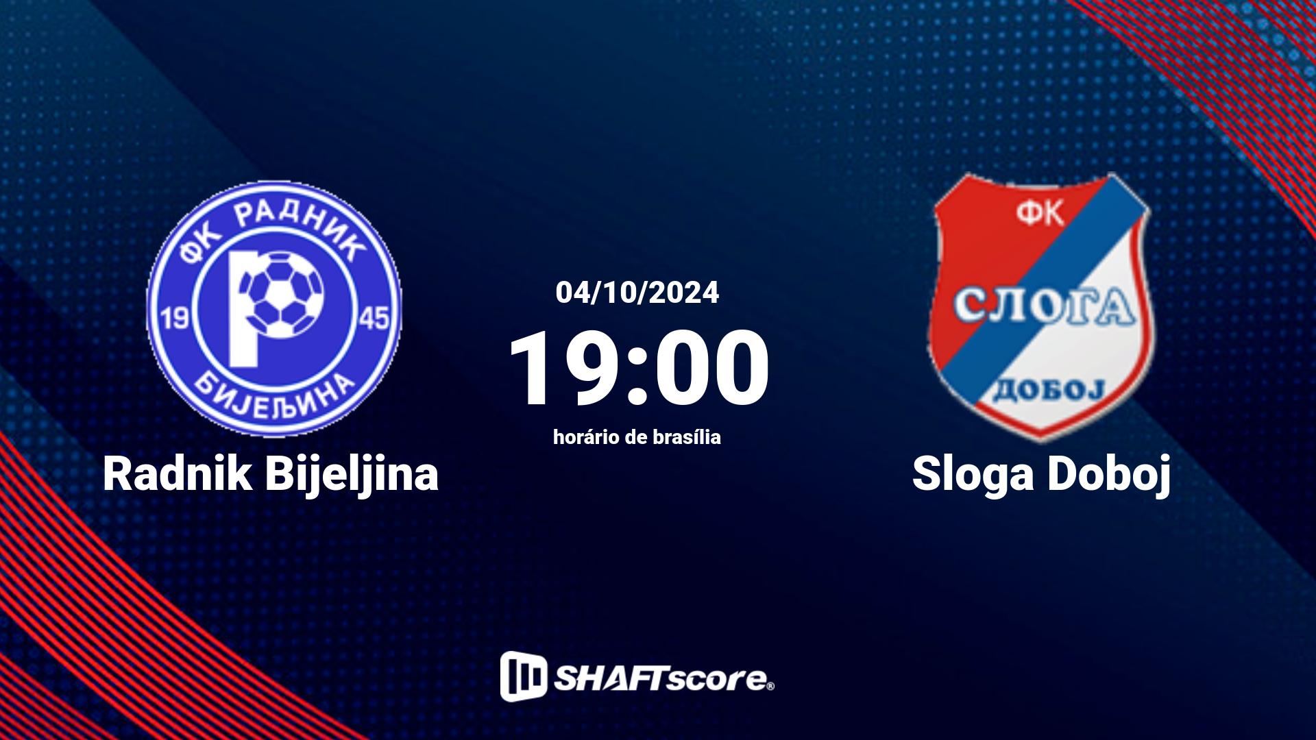 Estatísticas do jogo Radnik Bijeljina vs Sloga Doboj 04.10 19:00