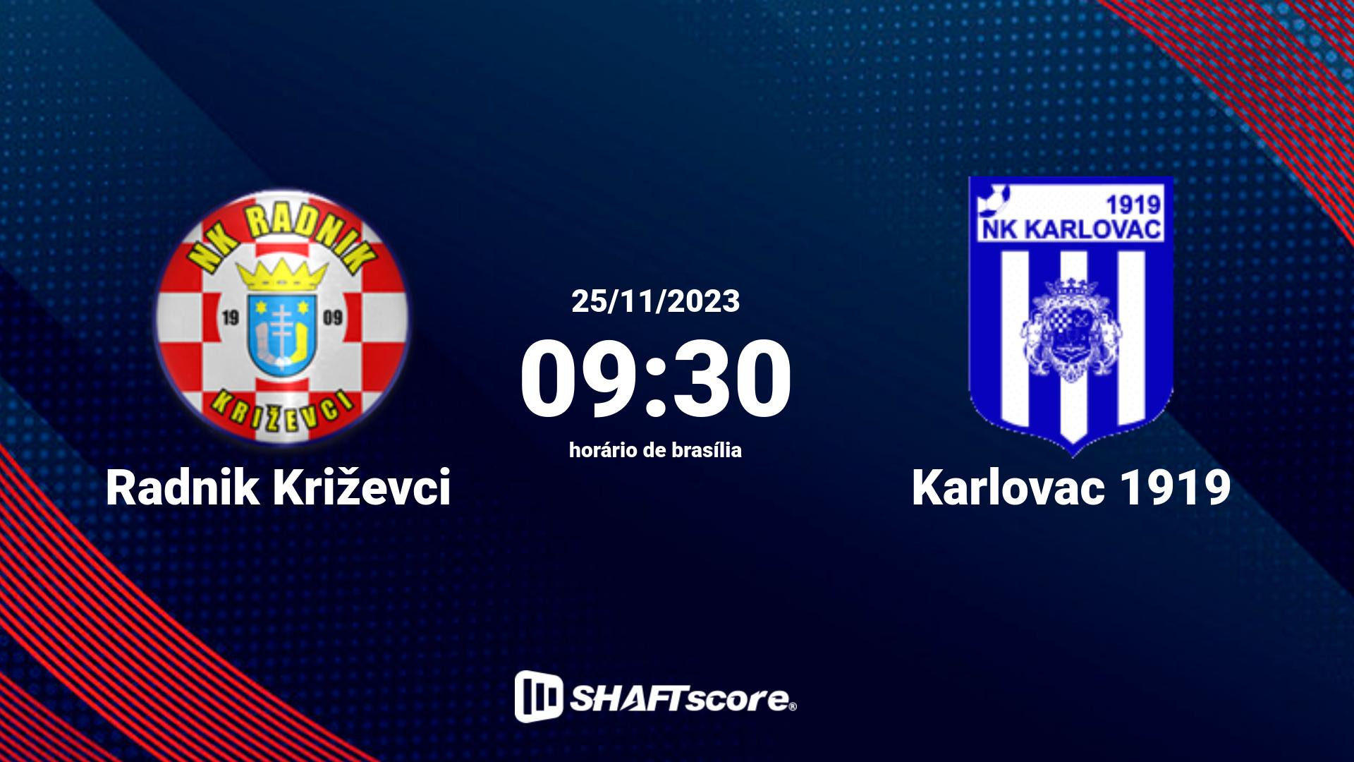 Estatísticas do jogo Radnik Križevci vs Karlovac 1919 25.11 09:30