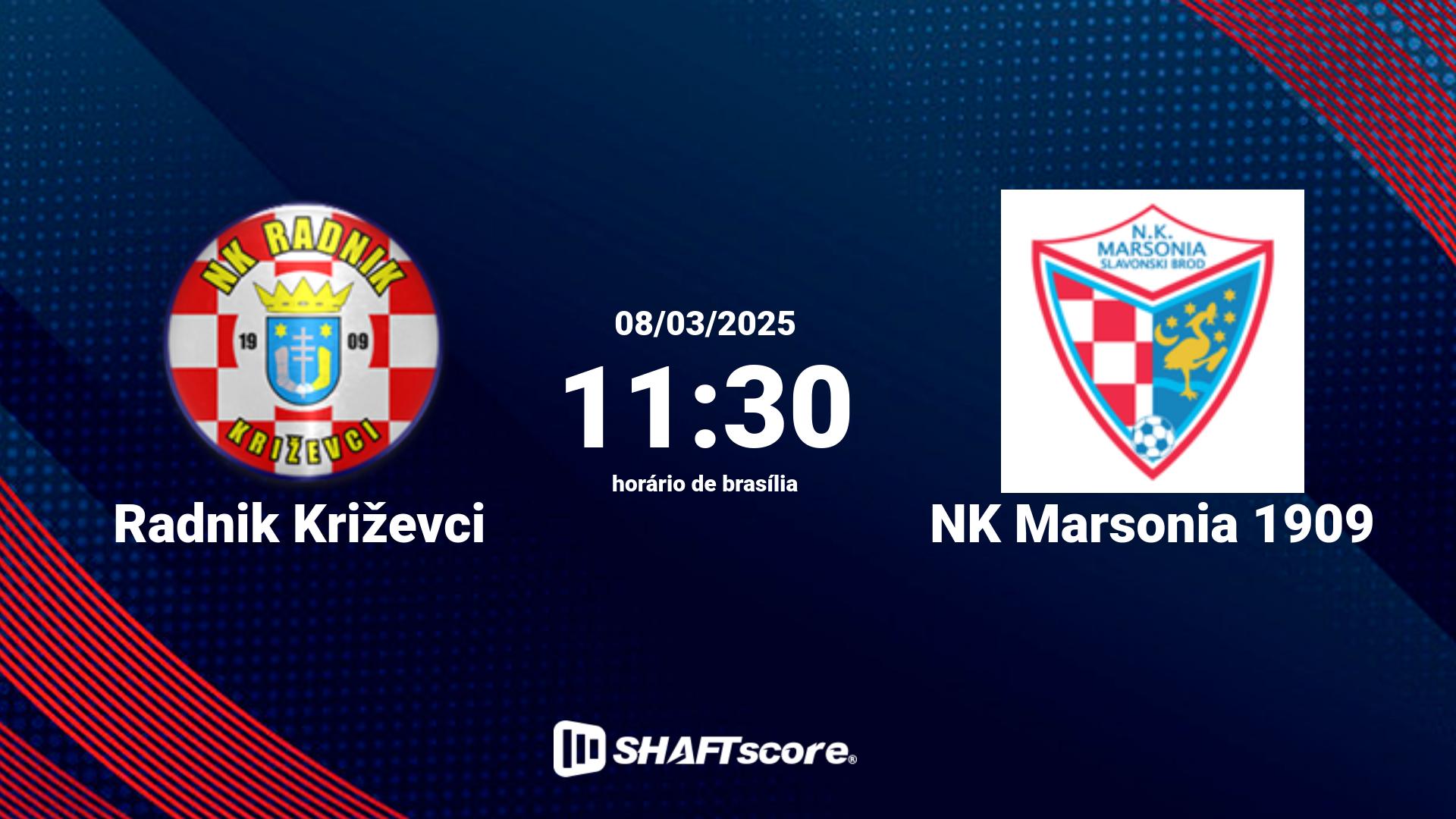 Estatísticas do jogo Radnik Križevci vs NK Marsonia 1909 08.03 11:30