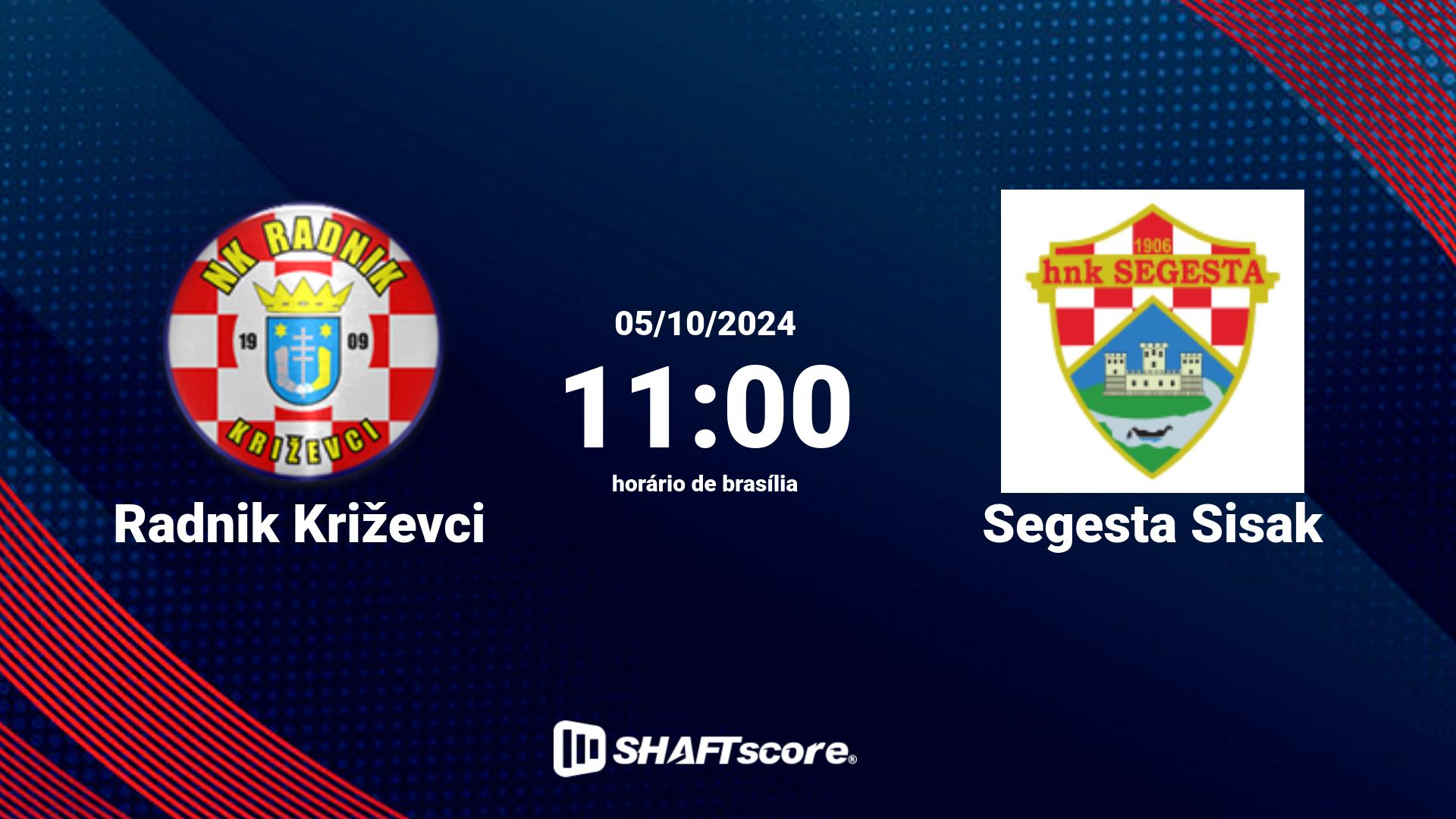 Estatísticas do jogo Radnik Križevci vs Segesta Sisak 05.10 11:00