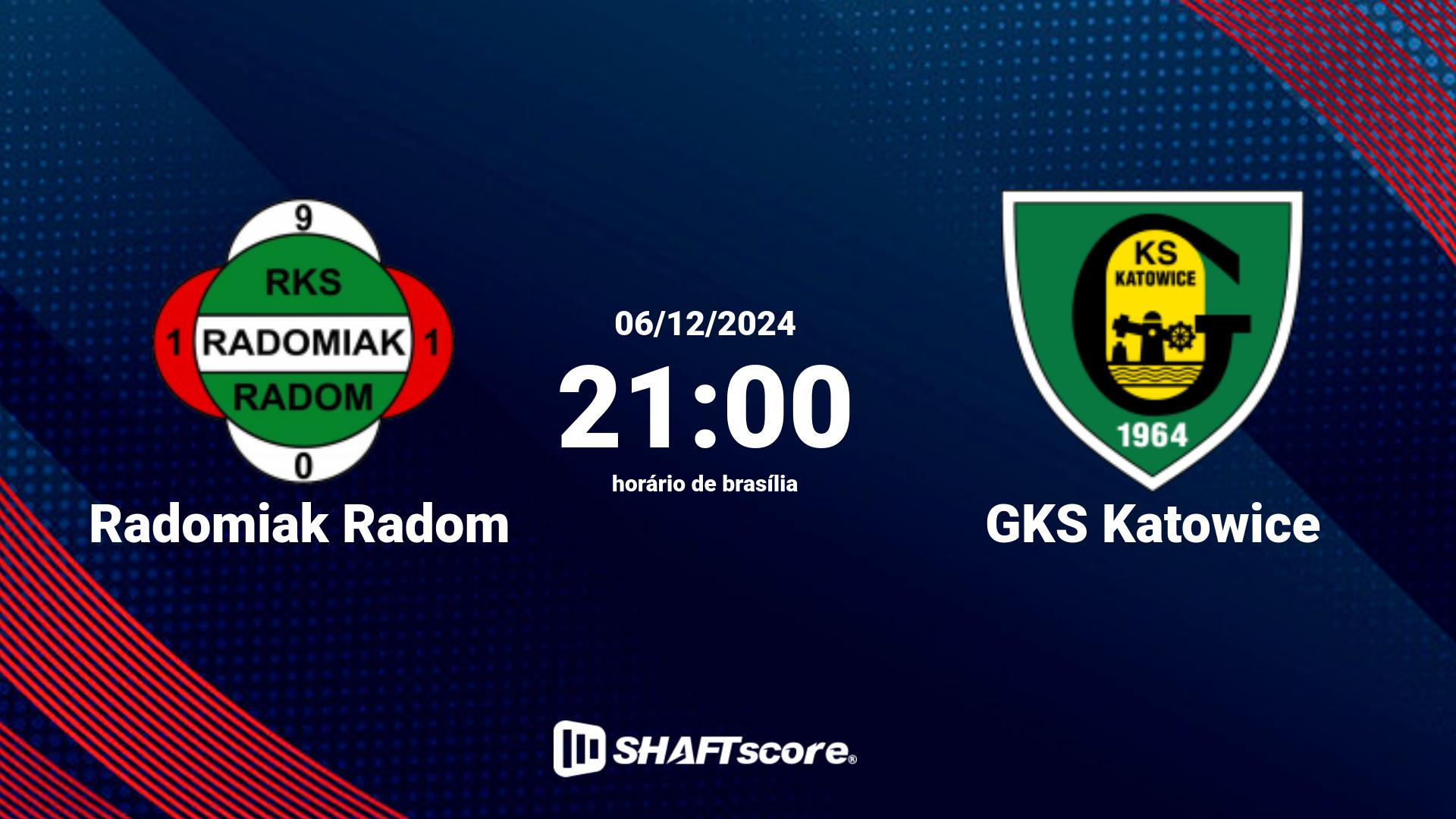 Estatísticas do jogo Radomiak Radom vs GKS Katowice 06.12 21:00