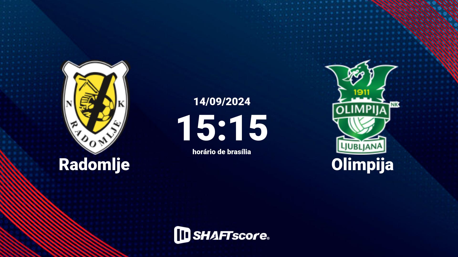 Estatísticas do jogo Radomlje vs Olimpija 14.09 15:15