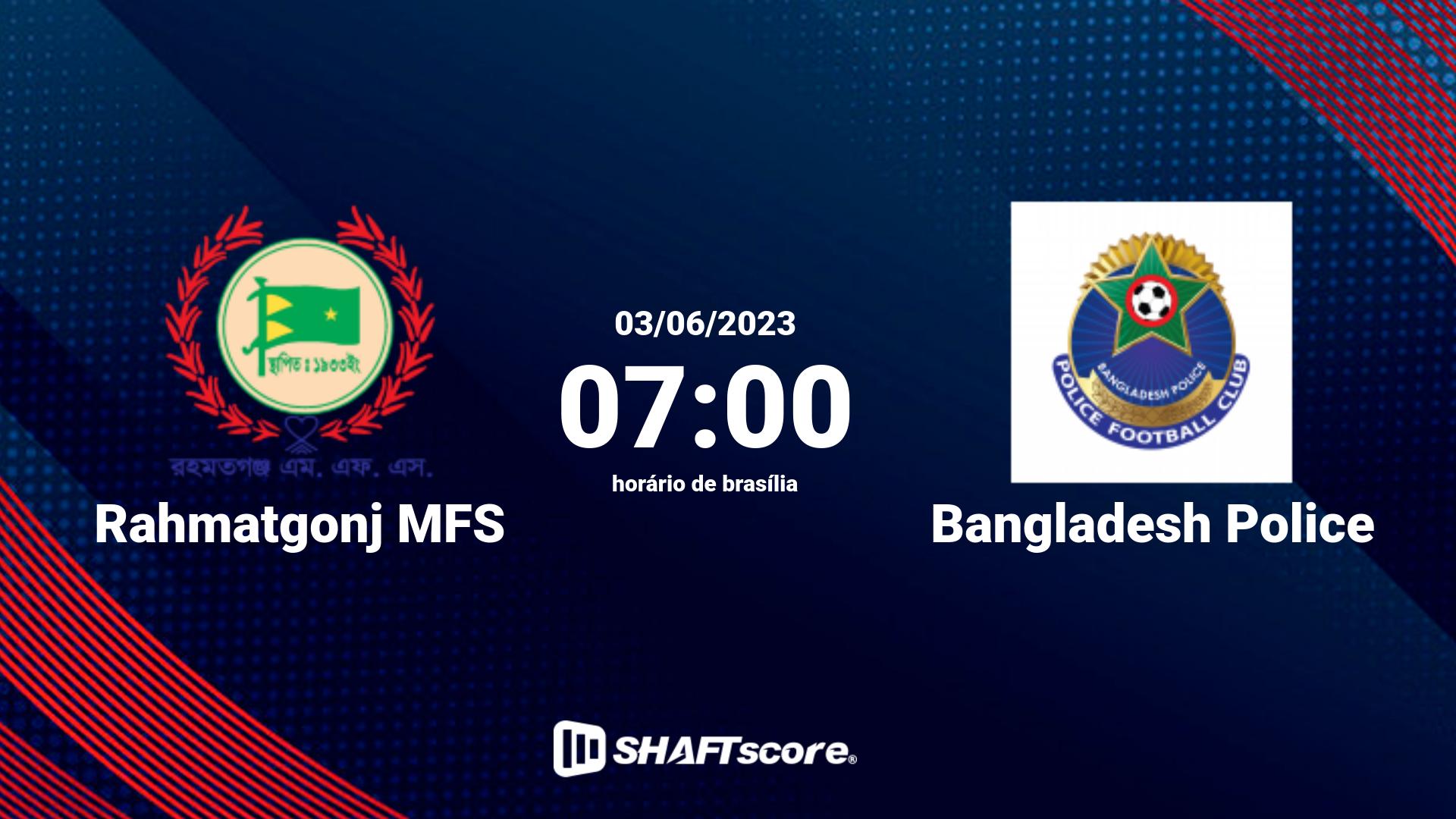 Estatísticas do jogo Rahmatgonj MFS vs Bangladesh Police 03.06 07:00