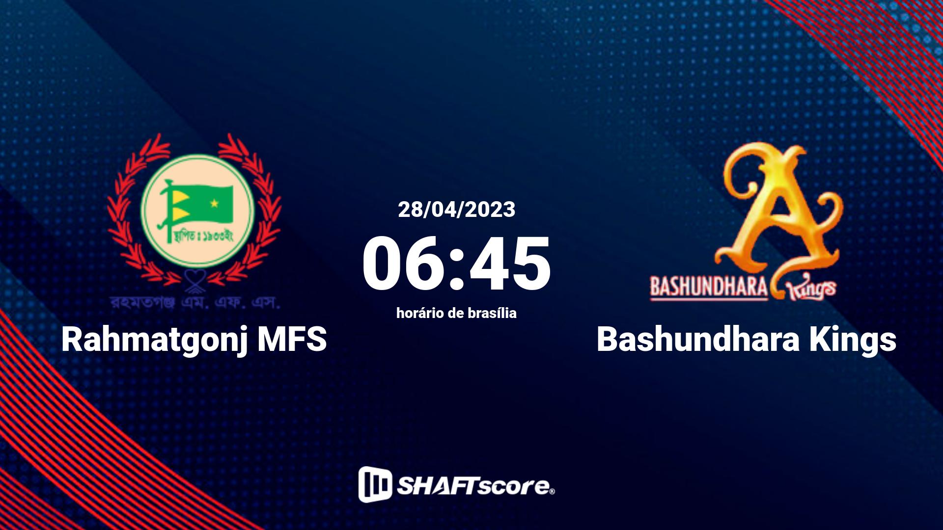 Estatísticas do jogo Rahmatgonj MFS vs Bashundhara Kings 28.04 06:45