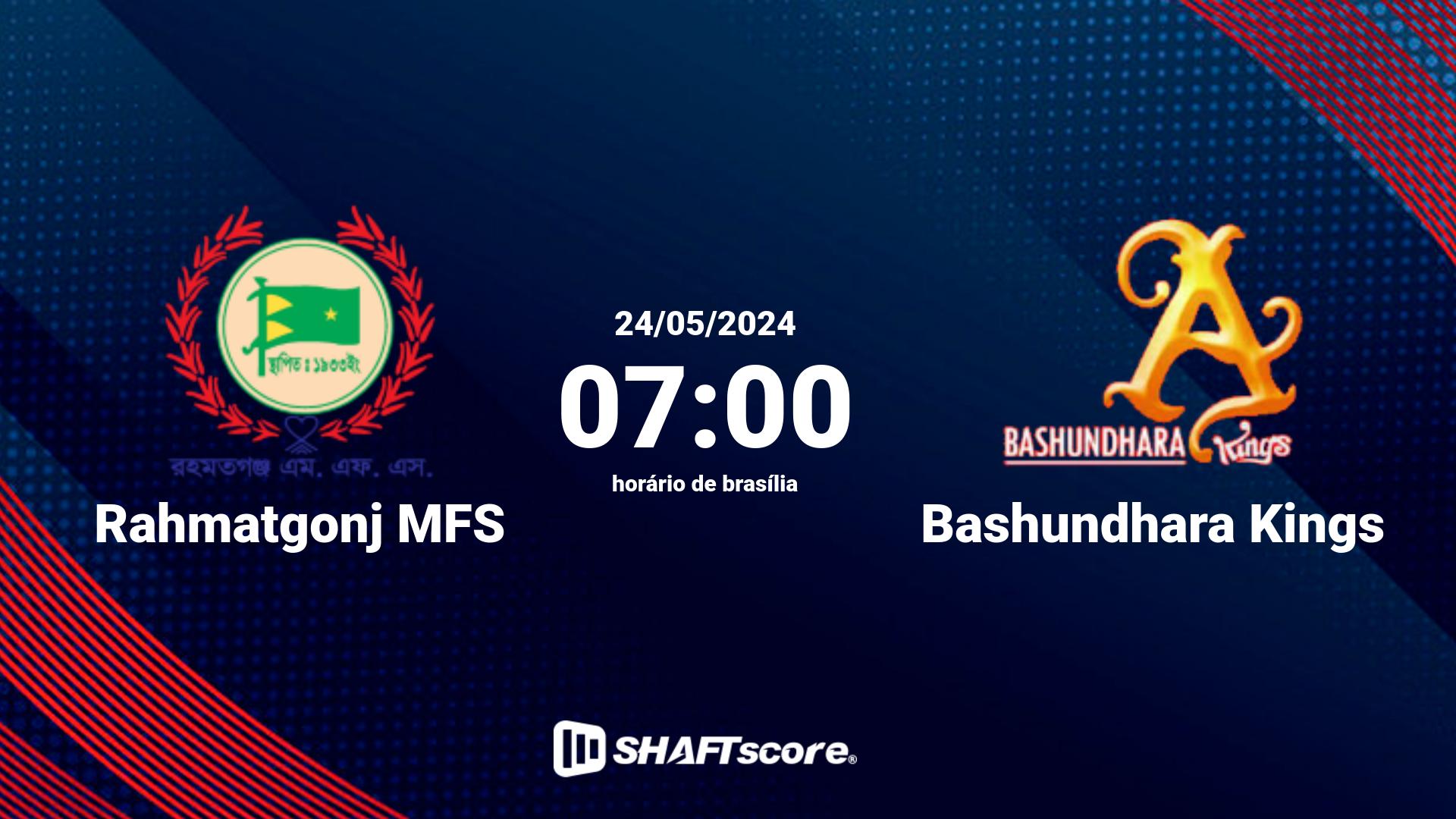 Estatísticas do jogo Rahmatgonj MFS vs Bashundhara Kings 24.05 07:00