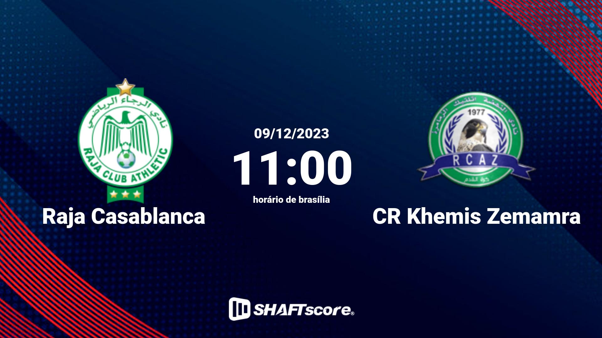 Estatísticas do jogo Raja Casablanca vs CR Khemis Zemamra 09.12 11:00