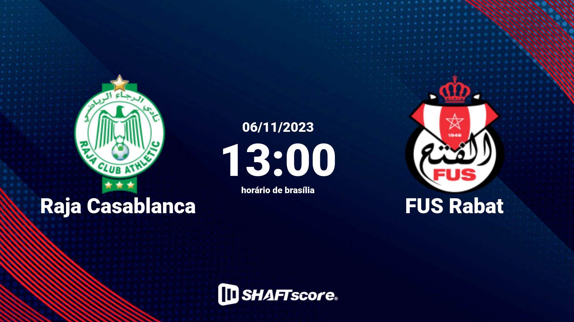 Estatísticas do jogo Raja Casablanca vs FUS Rabat 06.11 13:00