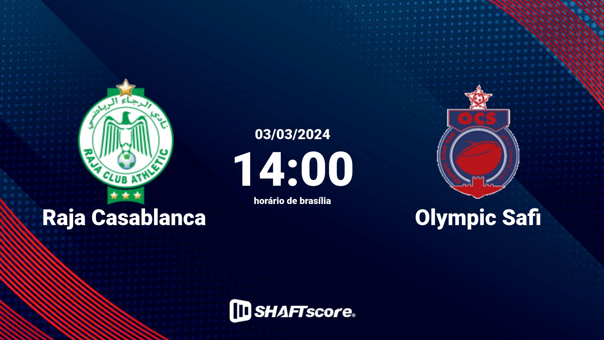 Estatísticas do jogo Raja Casablanca vs Olympic Safi 03.03 14:00