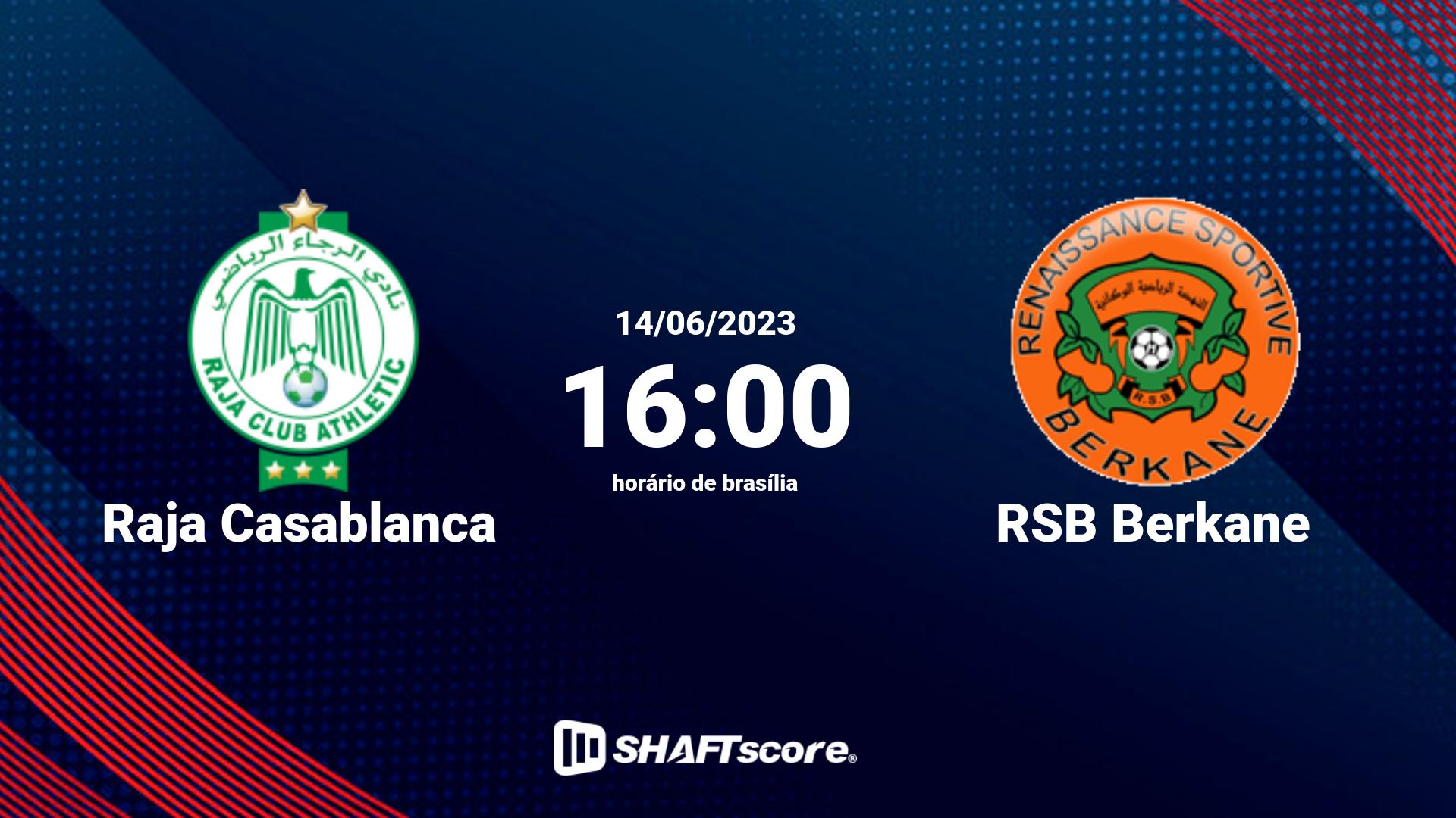 Estatísticas do jogo Raja Casablanca vs RSB Berkane 14.06 16:00