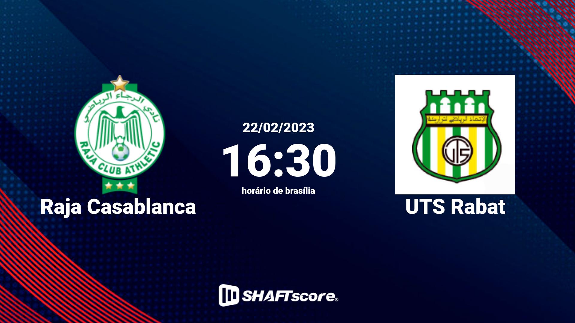 Estatísticas do jogo Raja Casablanca vs UTS Rabat 22.02 16:30