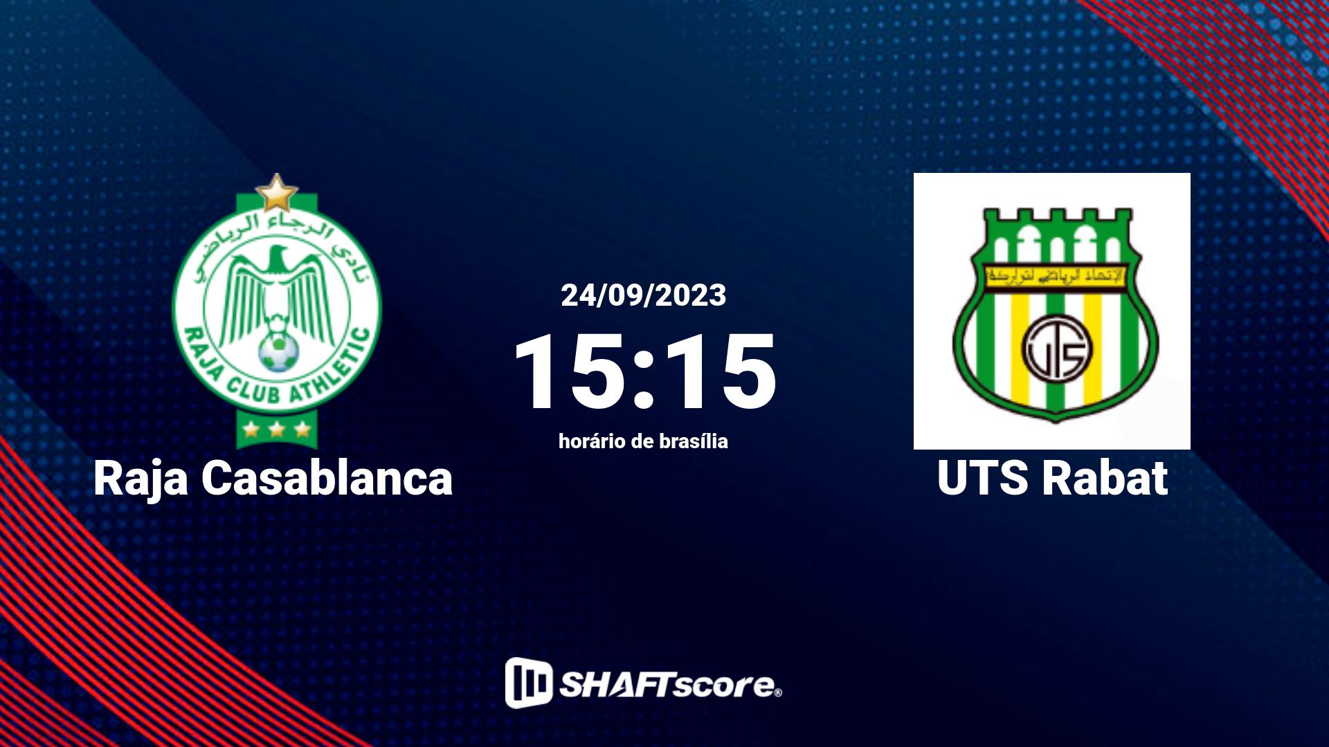 Estatísticas do jogo Raja Casablanca vs UTS Rabat 24.09 15:15