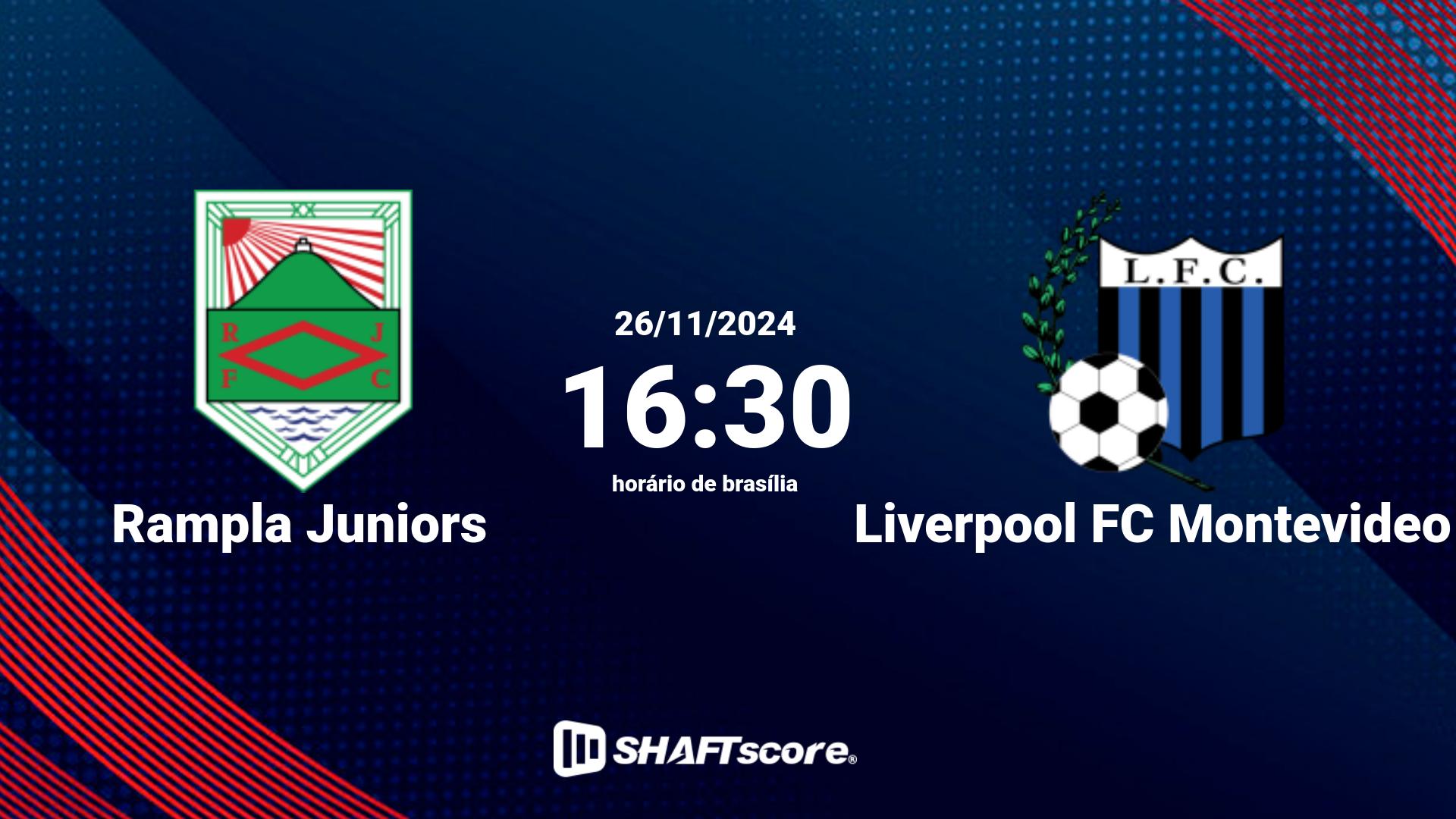 Estatísticas do jogo Rampla Juniors vs Liverpool FC Montevideo 26.11 16:30