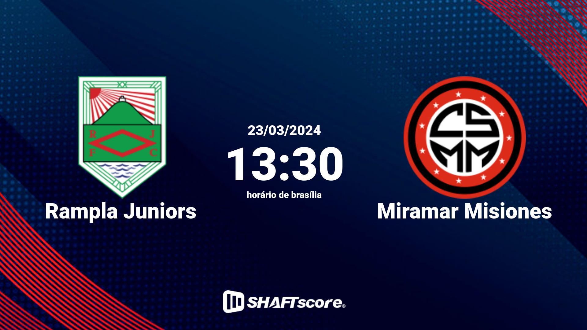 Estatísticas do jogo Rampla Juniors vs Miramar Misiones 23.03 13:30