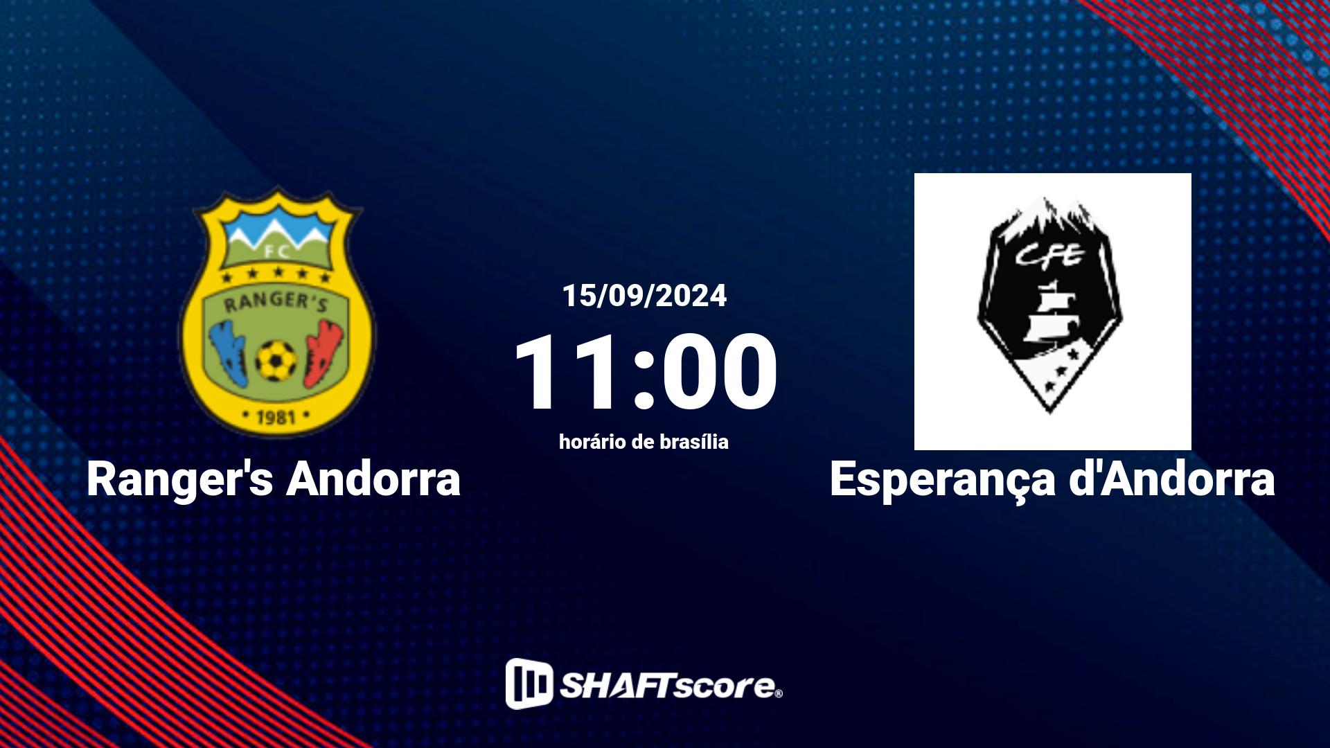 Estatísticas do jogo Ranger's Andorra vs Esperança d'Andorra 15.09 11:00