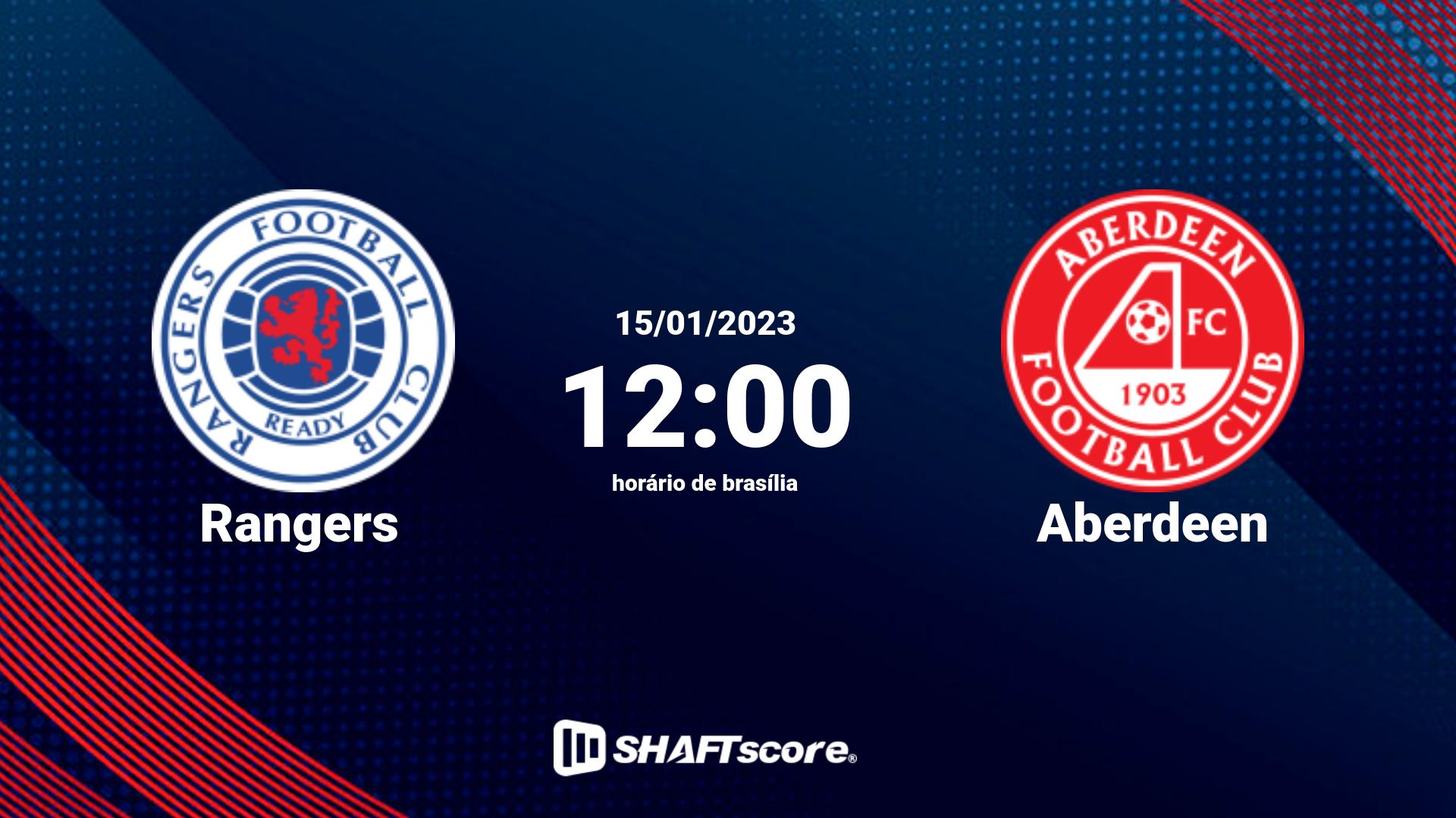 Estatísticas do jogo Rangers vs Aberdeen 15.01 12:00