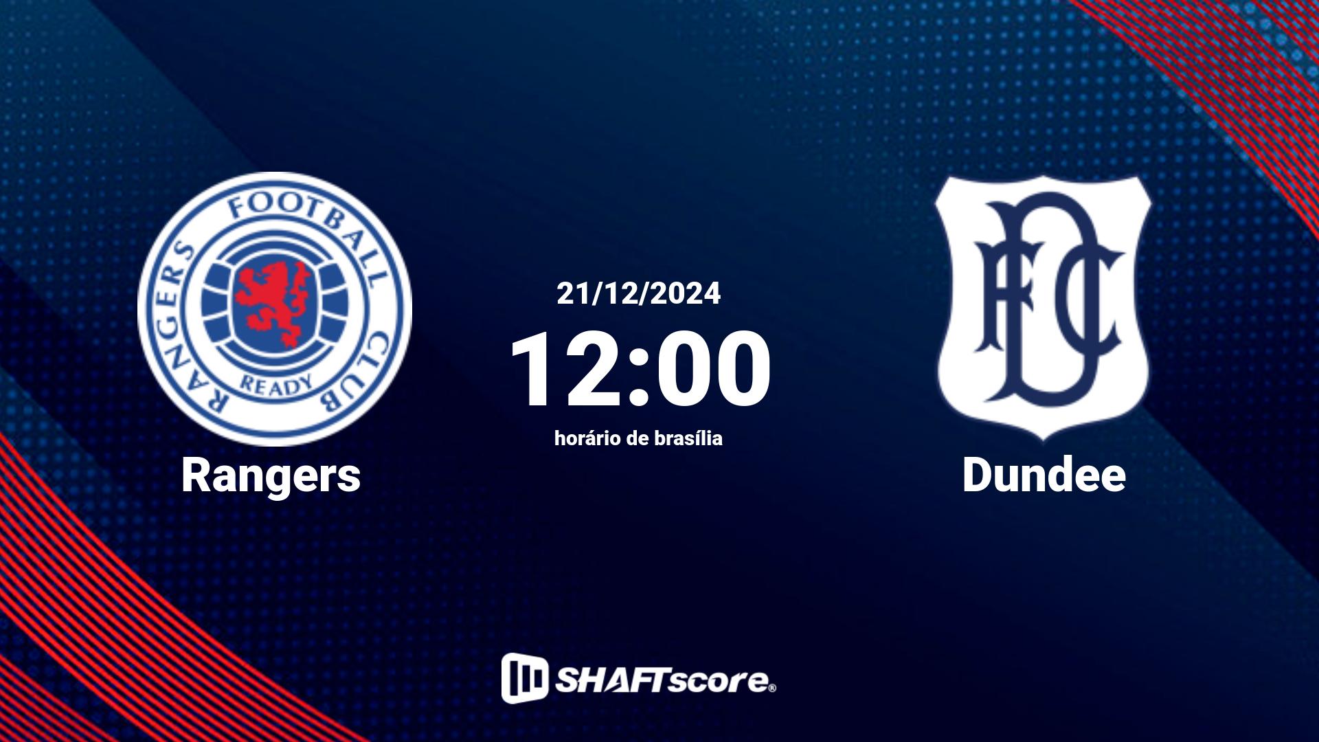 Estatísticas do jogo Rangers vs Dundee 21.12 12:00