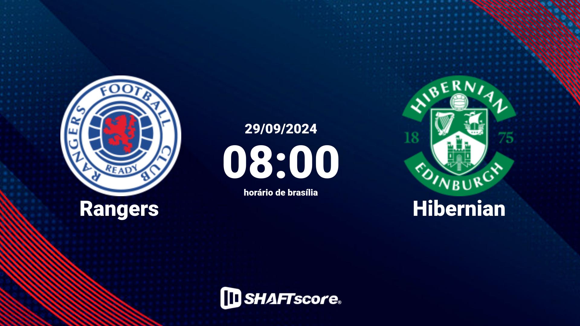 Estatísticas do jogo Rangers vs Hibernian 29.09 08:00