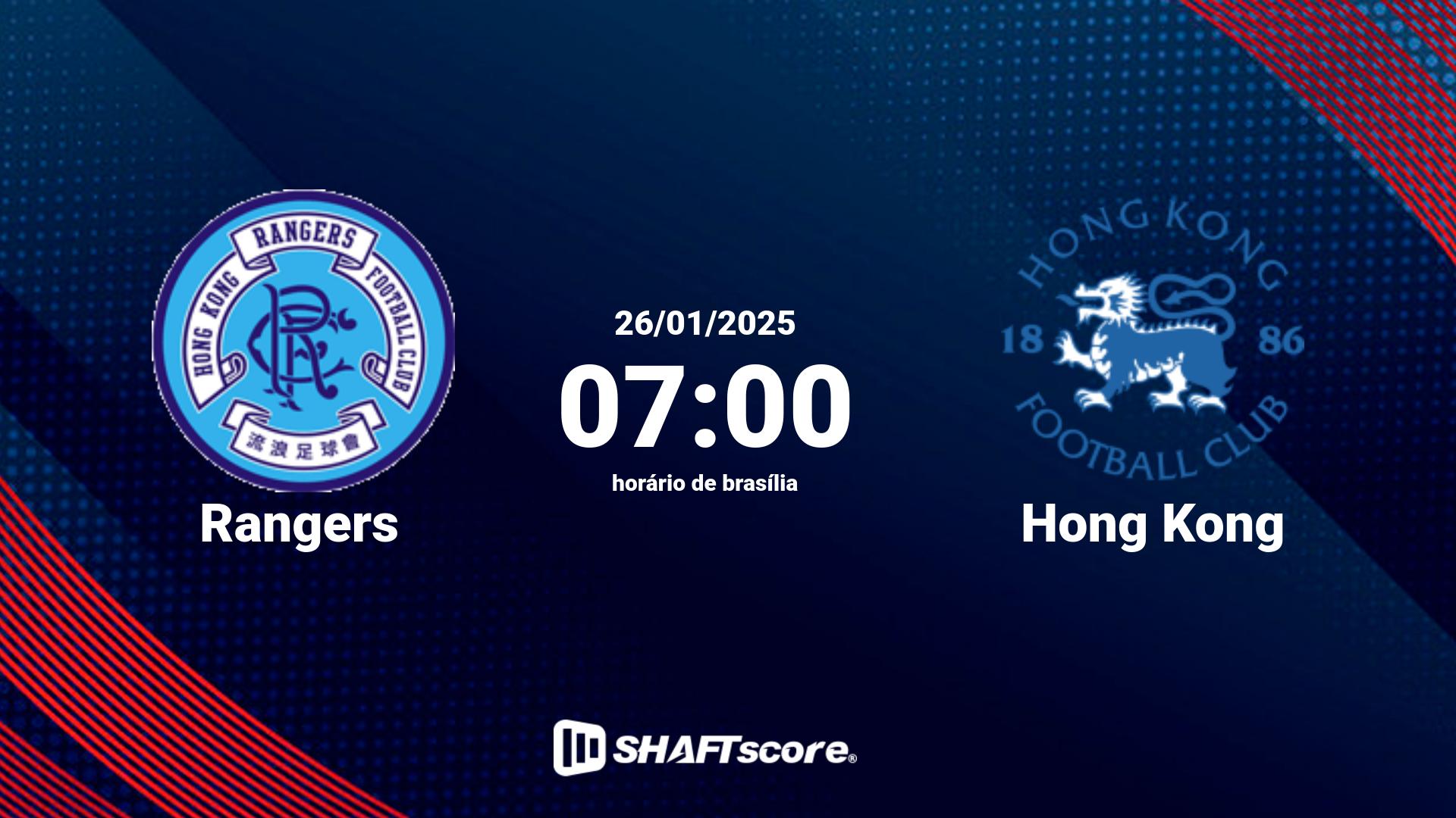 Estatísticas do jogo Rangers vs Hong Kong 26.01 07:00