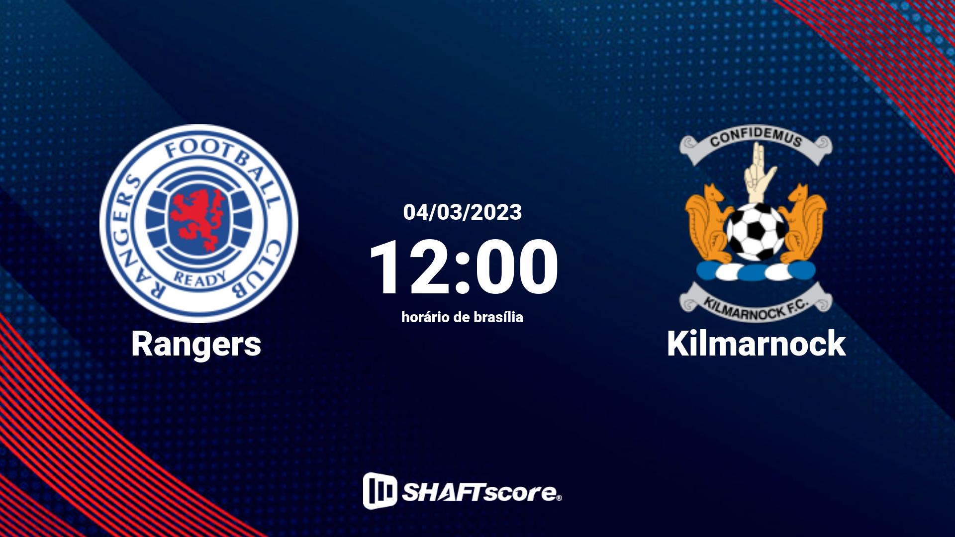 Estatísticas do jogo Rangers vs Kilmarnock 04.03 12:00