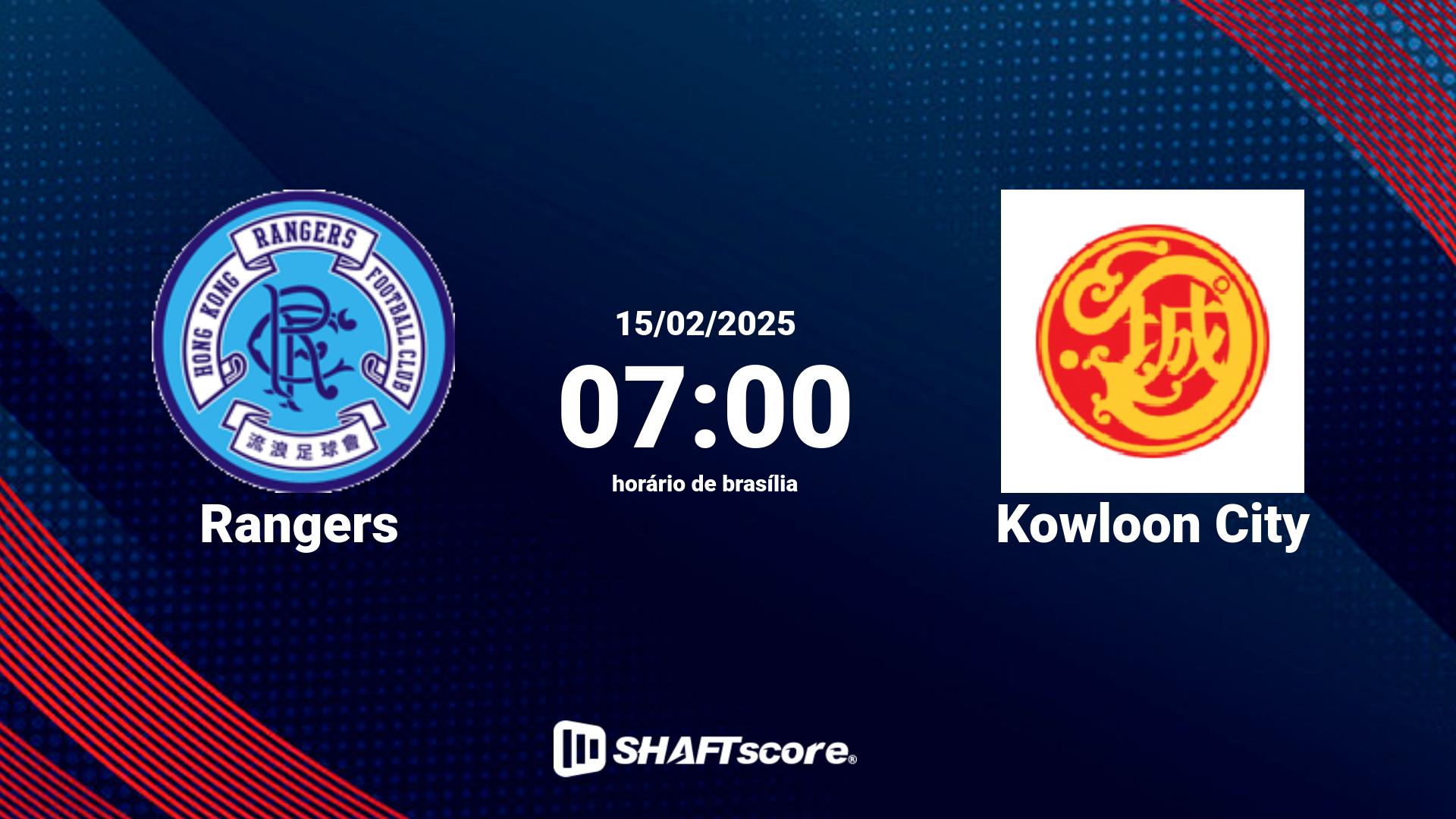 Estatísticas do jogo Rangers vs Kowloon City 15.02 07:00