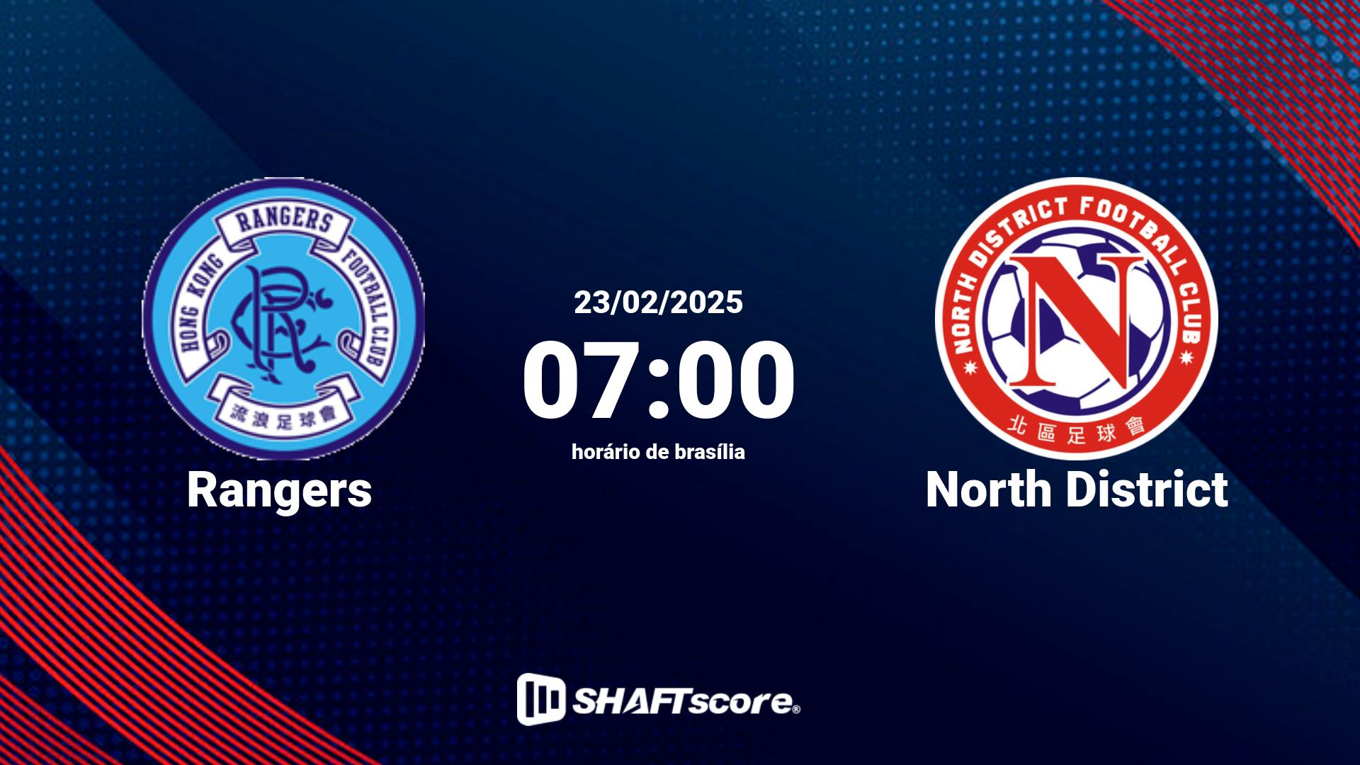 Estatísticas do jogo Rangers vs North District 23.02 07:00