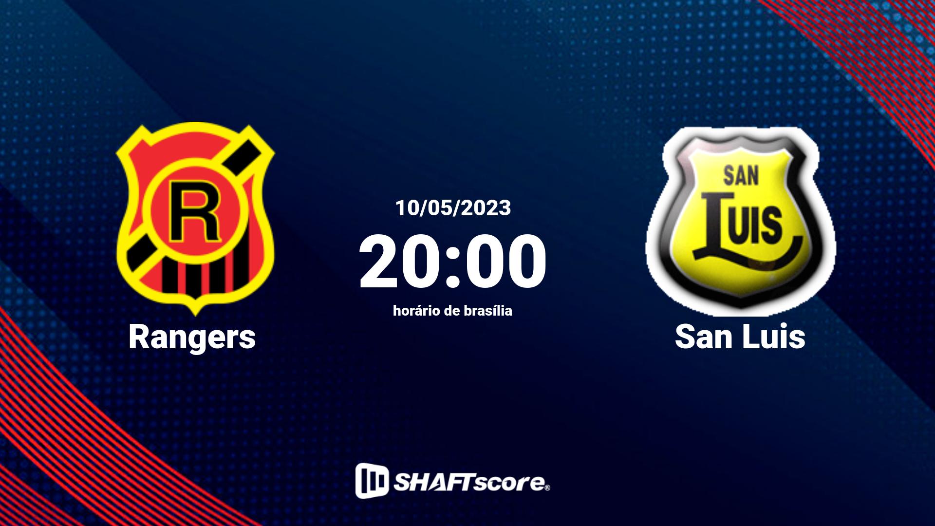 Estatísticas do jogo Rangers vs San Luis 10.05 20:00