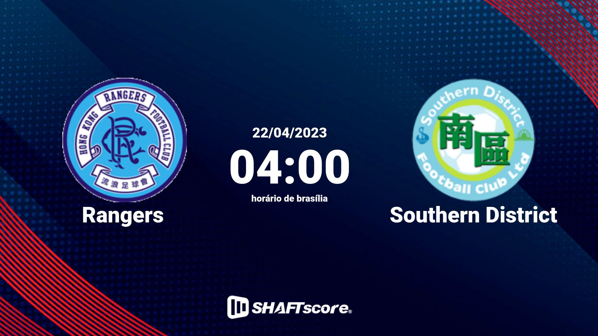 Estatísticas do jogo Rangers vs Southern District 22.04 04:00