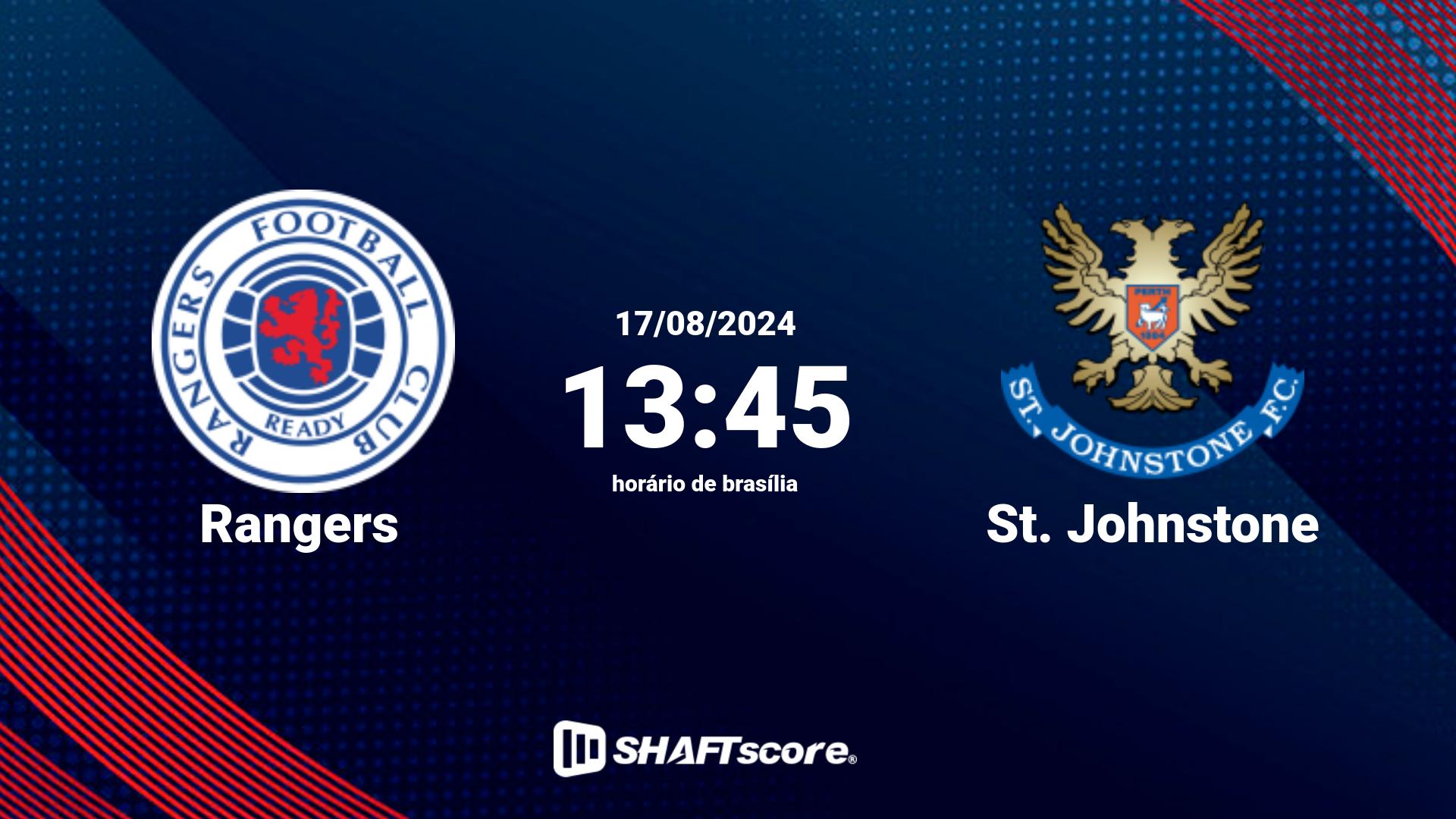 Estatísticas do jogo Rangers vs St. Johnstone 17.08 13:45