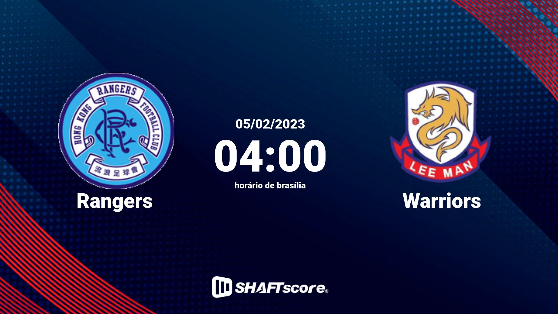 Estatísticas do jogo Rangers vs Warriors 05.02 04:00