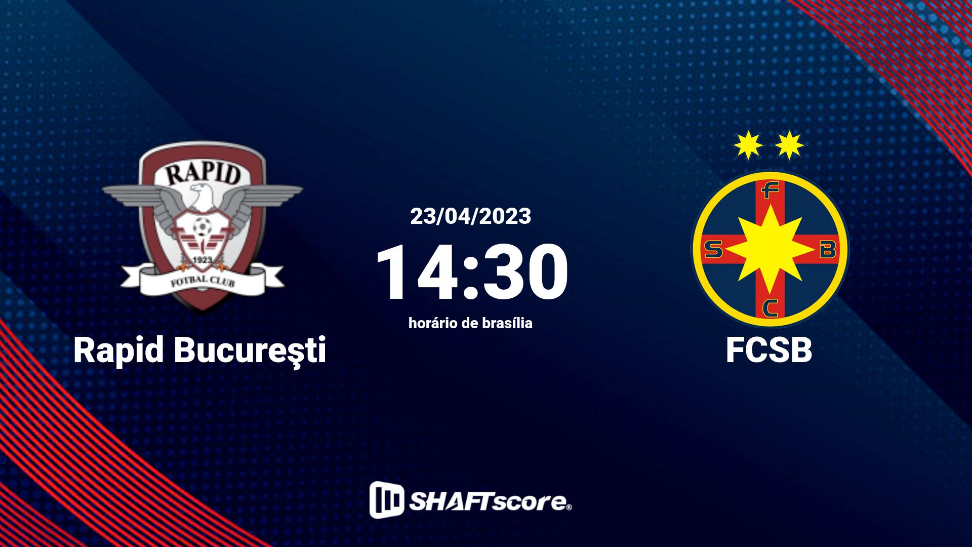 Estatísticas do jogo Rapid Bucureşti vs FCSB 23.04 14:30