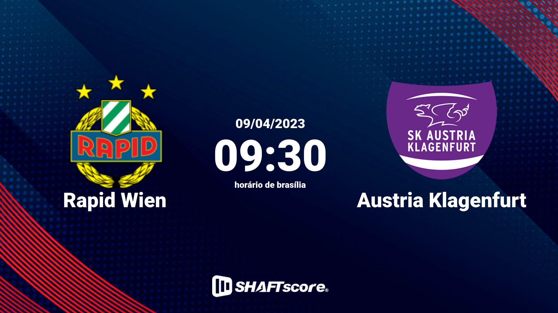 Estatísticas do jogo Rapid Wien vs Austria Klagenfurt 09.04 09:30