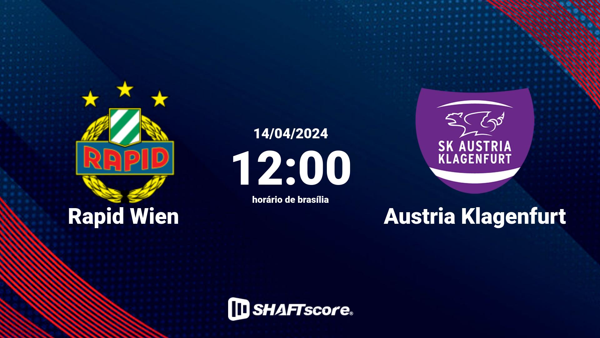 Estatísticas do jogo Rapid Wien vs Austria Klagenfurt 14.04 12:00