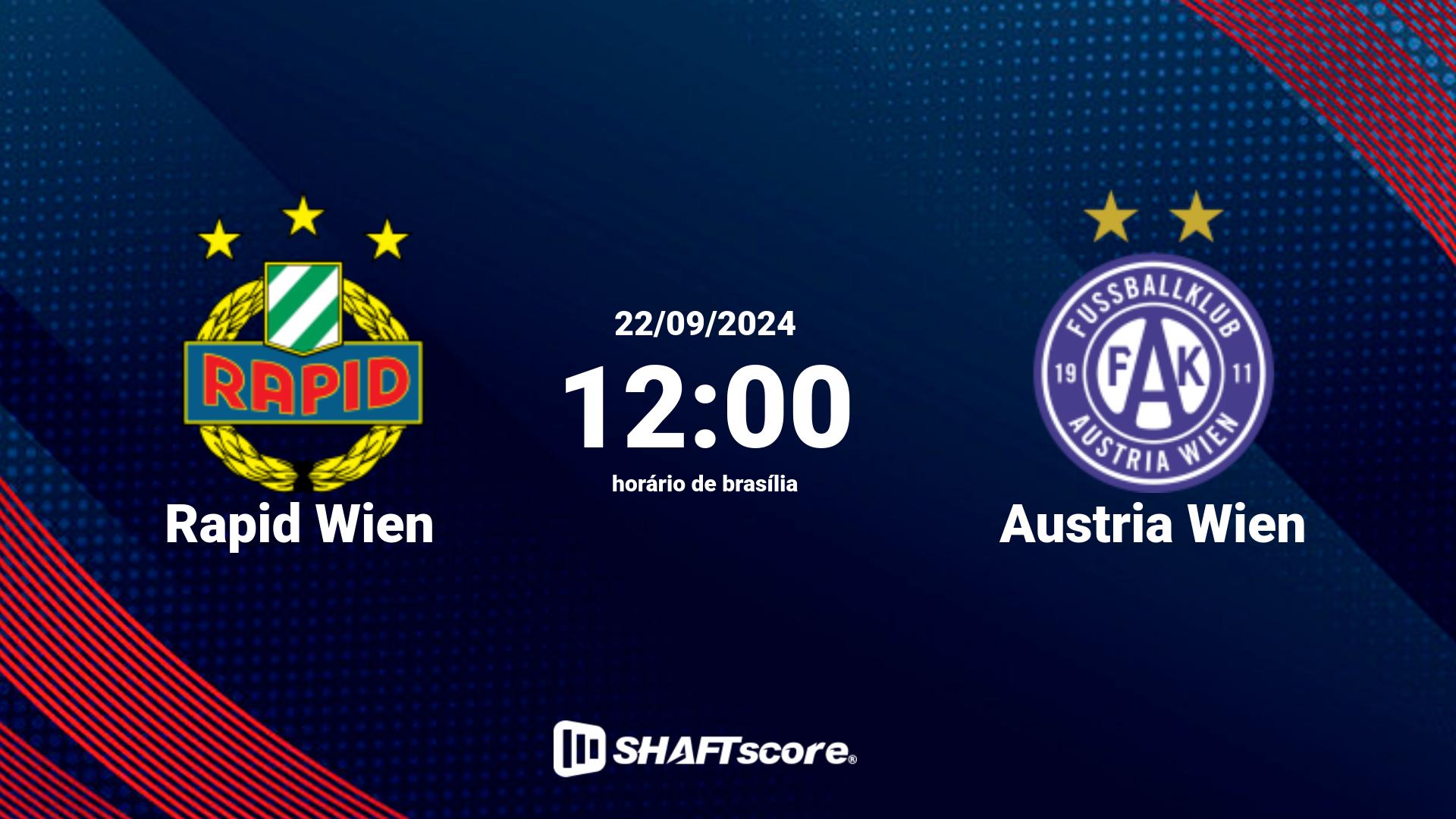 Estatísticas do jogo Rapid Wien vs Austria Wien 22.09 12:00