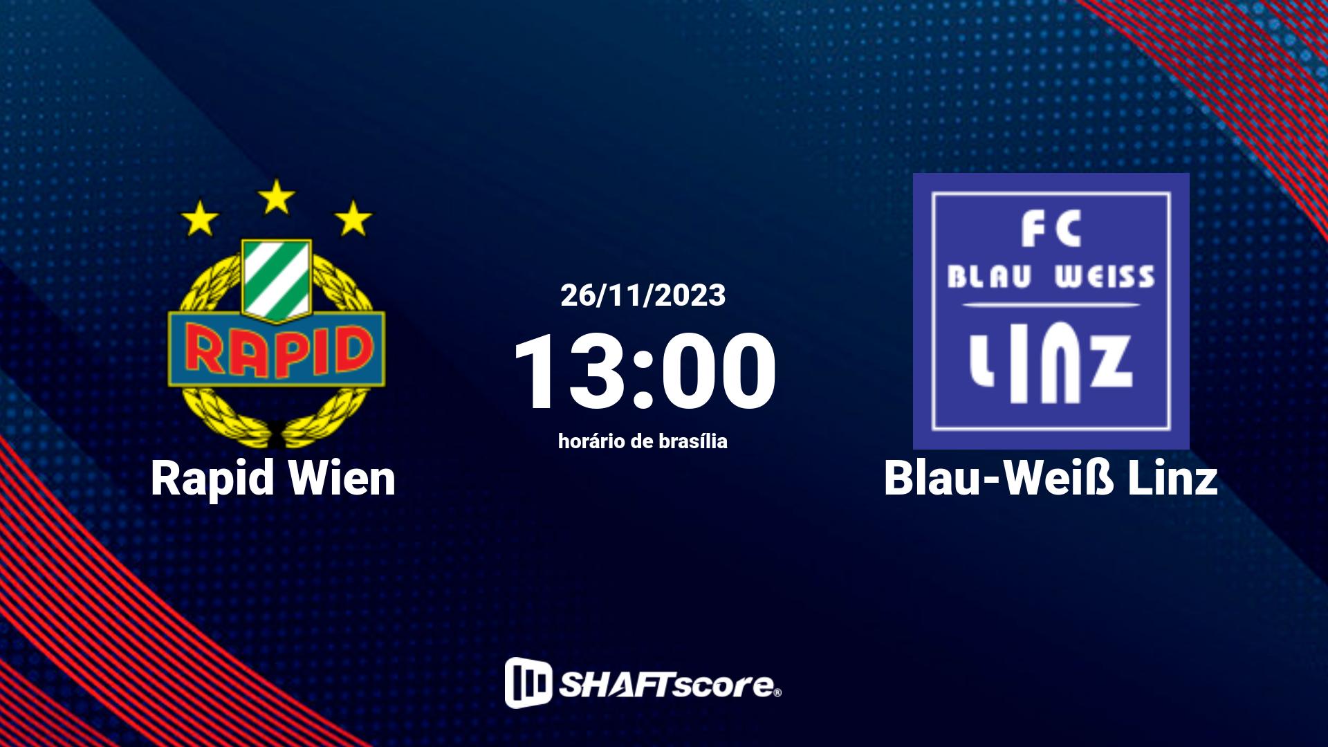 Estatísticas do jogo Rapid Wien vs Blau-Weiß Linz 26.11 13:00