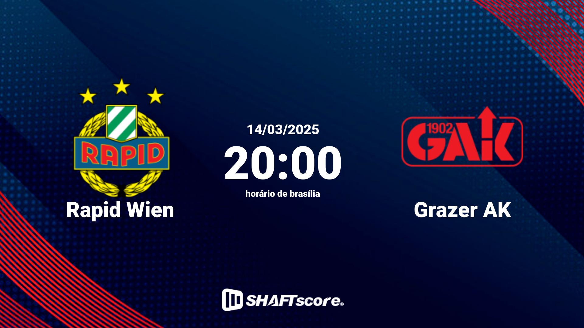 Estatísticas do jogo Rapid Wien vs Grazer AK 14.03 20:00