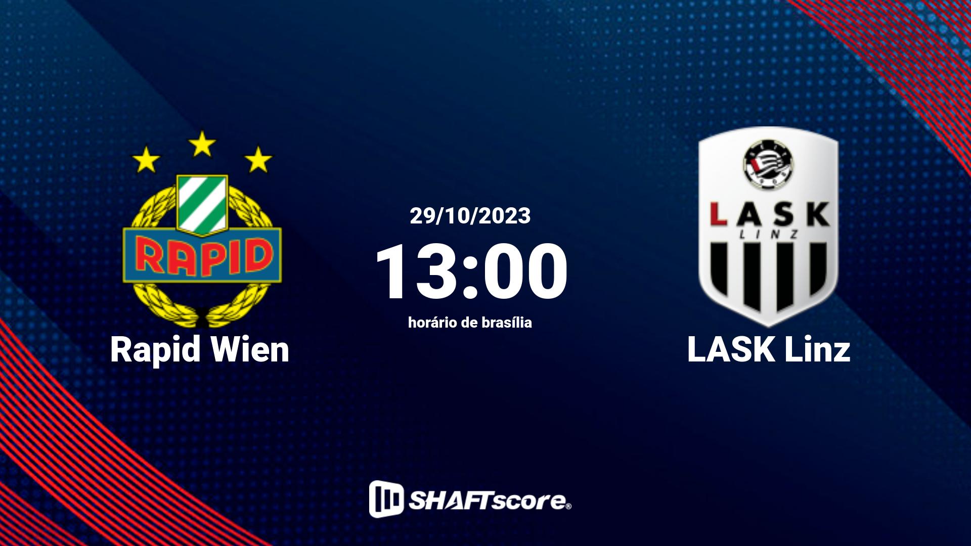 Estatísticas do jogo Rapid Wien vs LASK Linz 29.10 13:00