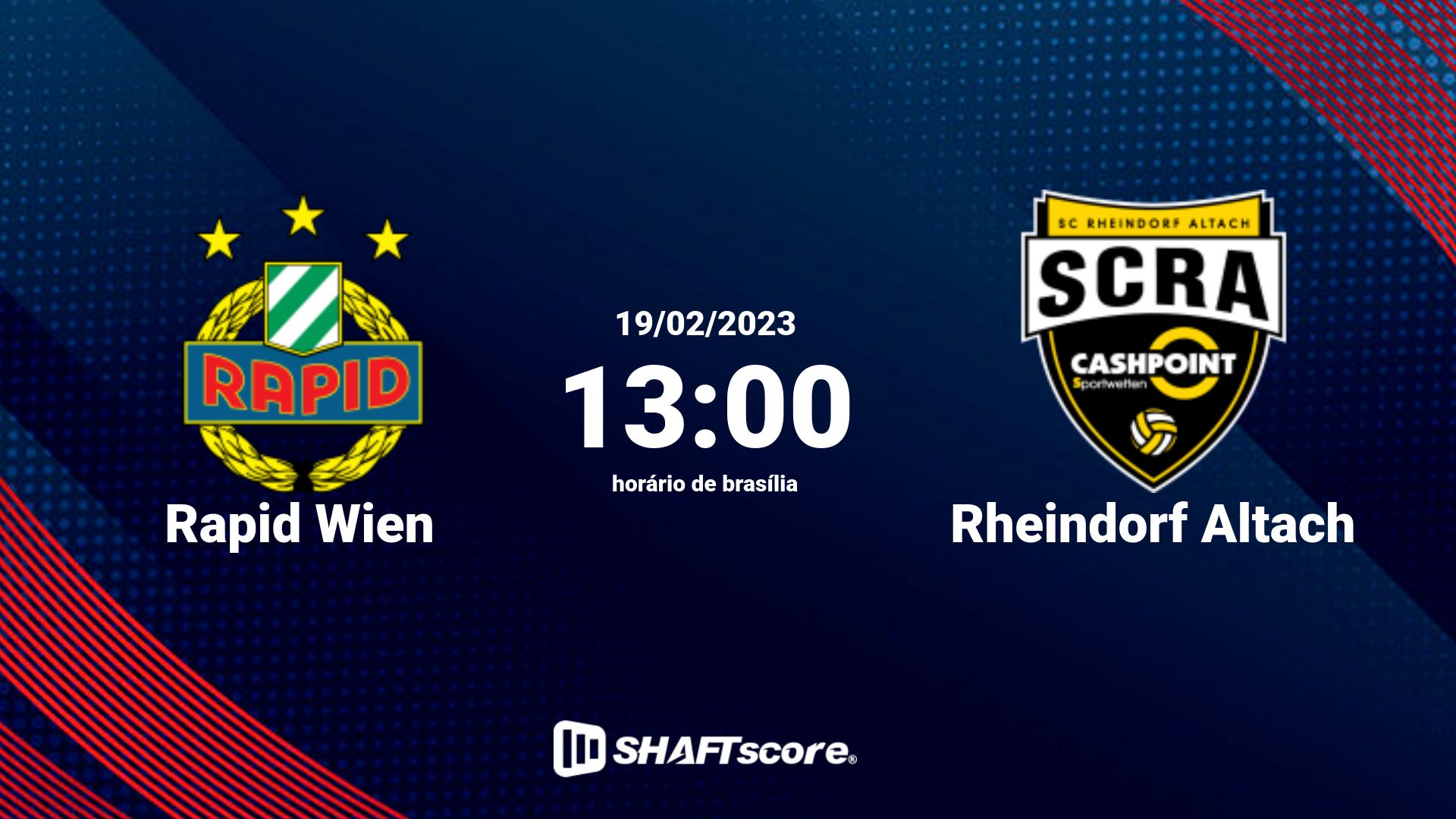 Estatísticas do jogo Rapid Wien vs Rheindorf Altach 19.02 13:00