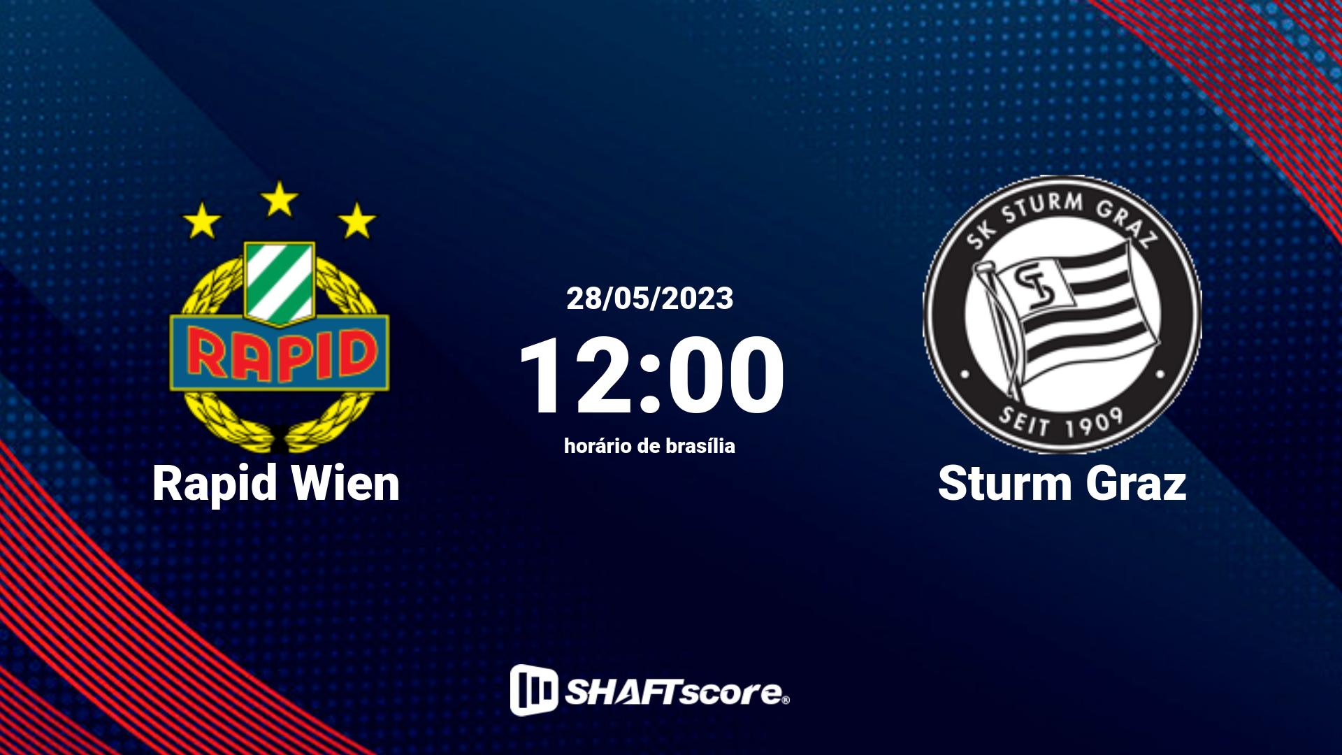 Estatísticas do jogo Rapid Wien vs Sturm Graz 28.05 12:00