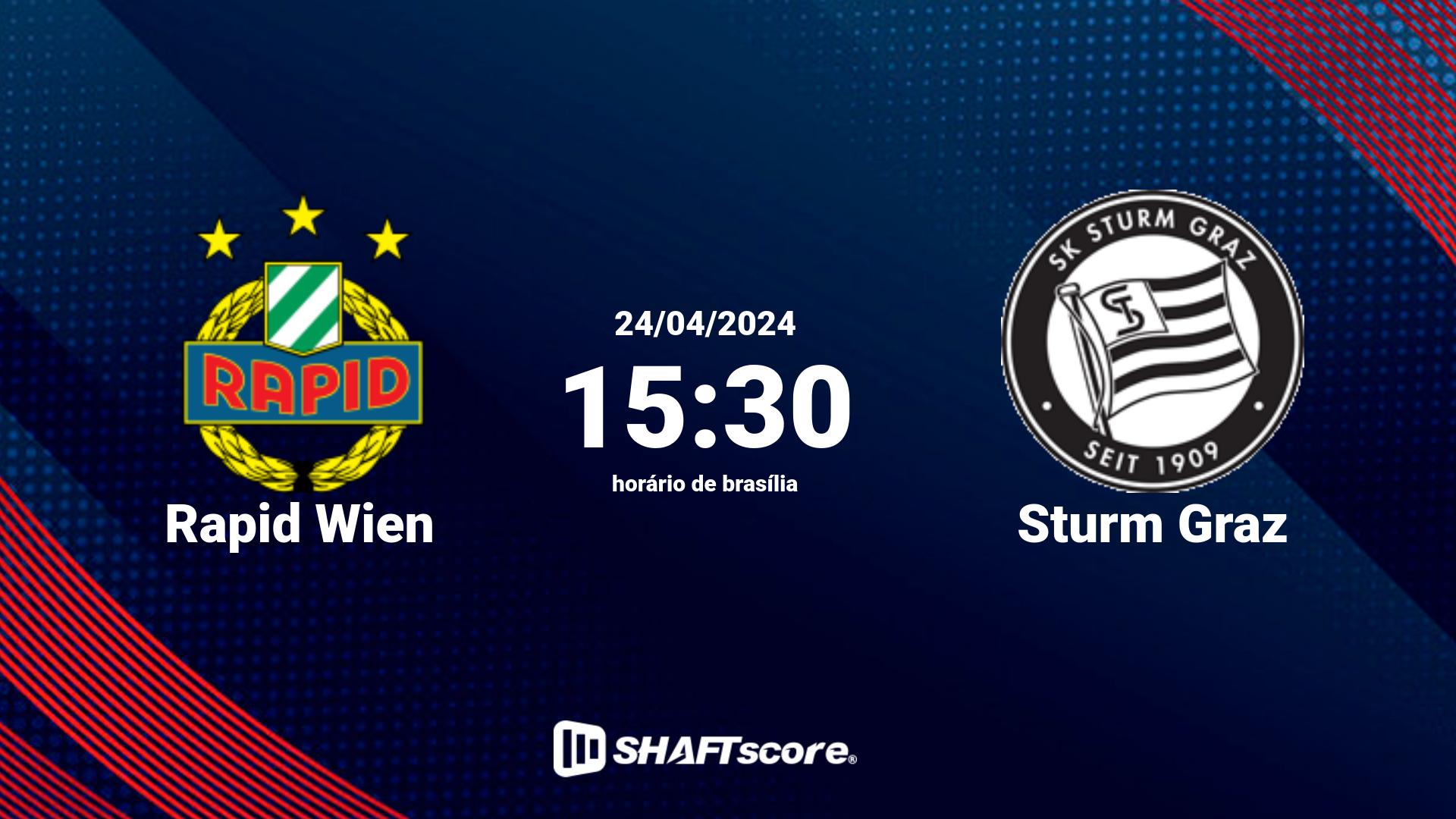 Estatísticas do jogo Rapid Wien vs Sturm Graz 24.04 15:30