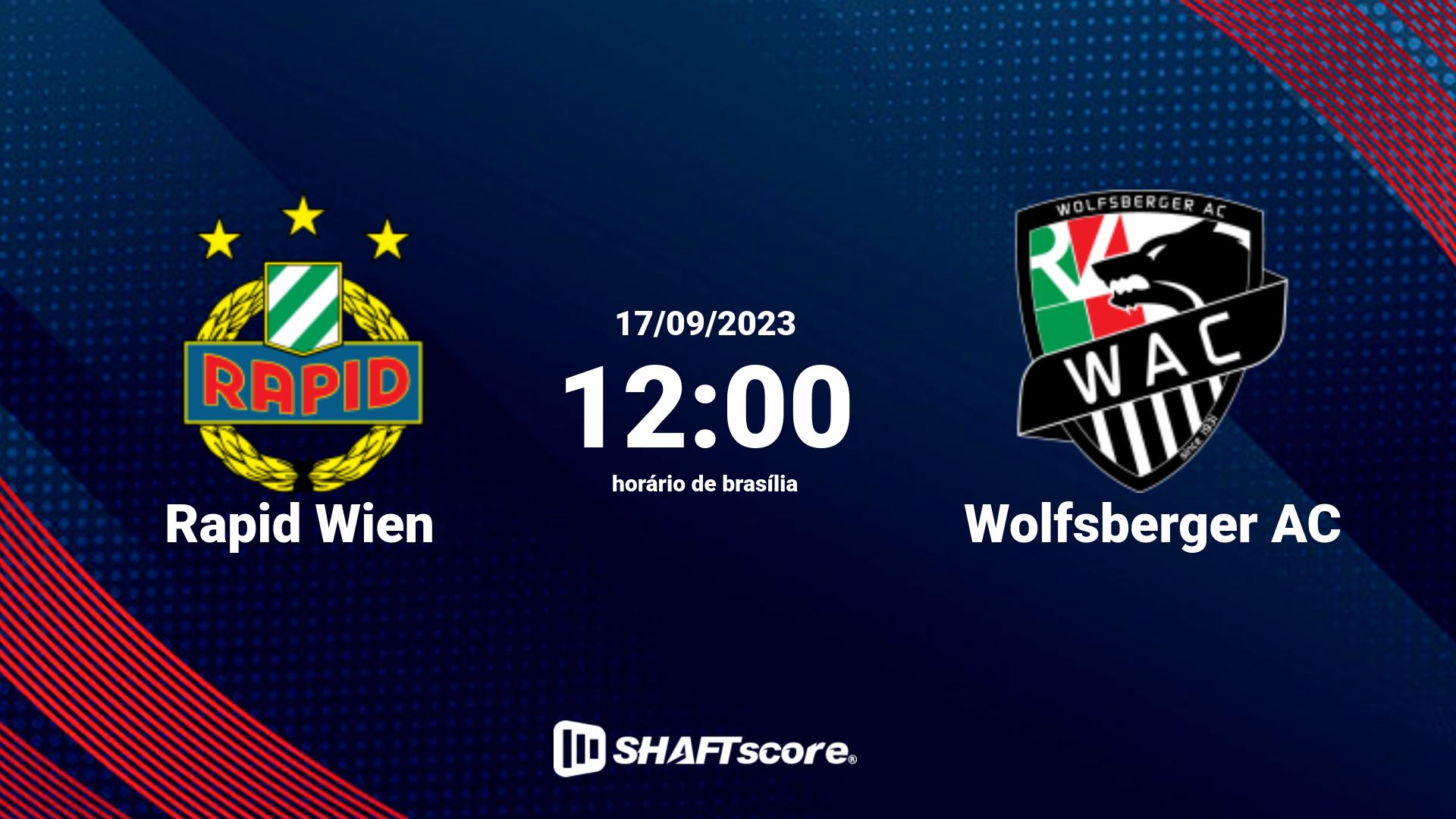 Estatísticas do jogo Rapid Wien vs Wolfsberger AC 17.09 12:00