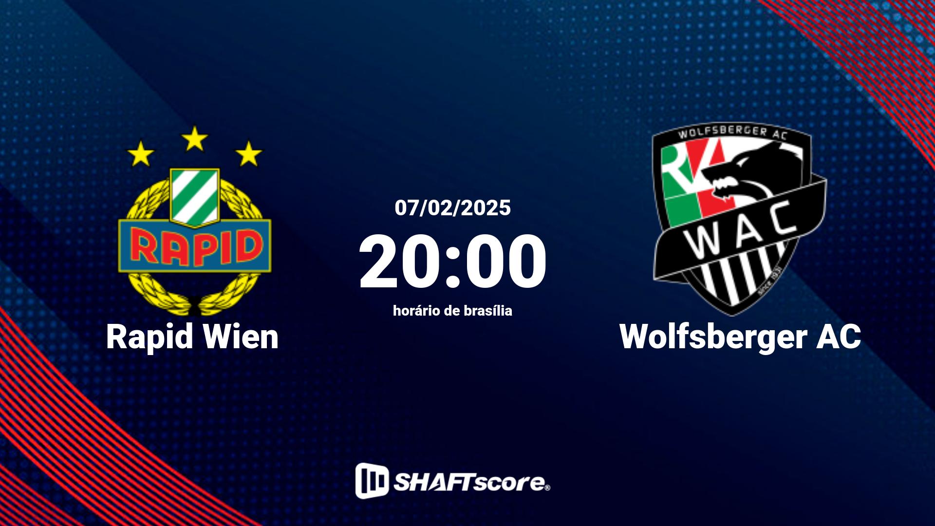 Estatísticas do jogo Rapid Wien vs Wolfsberger AC 07.02 20:00