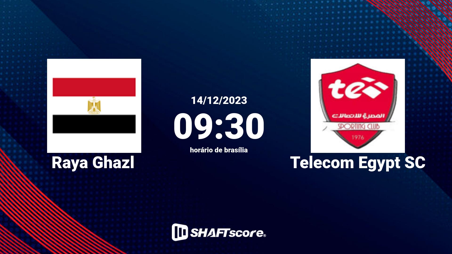 Estatísticas do jogo Raya Ghazl vs Telecom Egypt SC 14.12 09:30