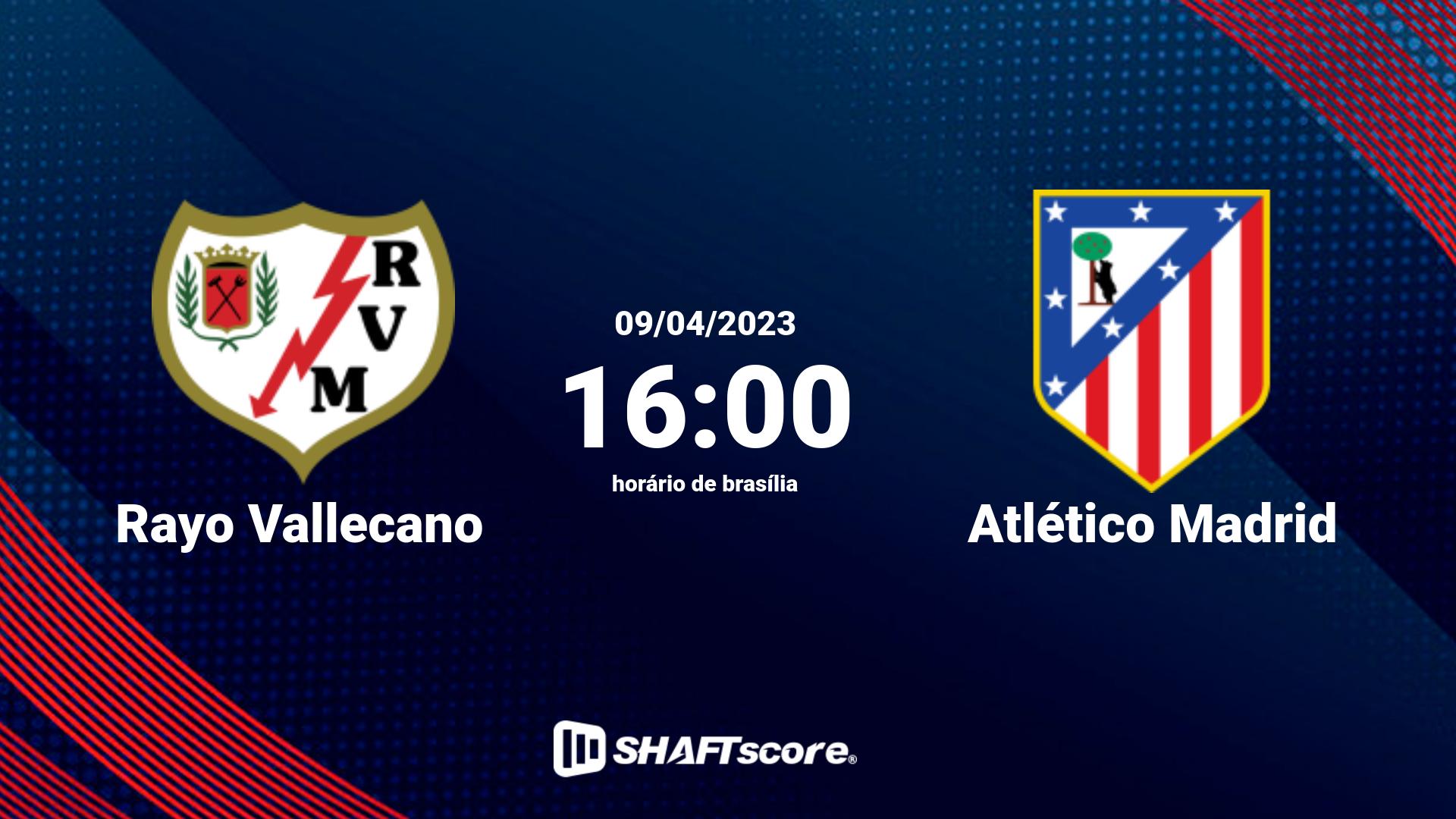 Estatísticas do jogo Rayo Vallecano vs Atlético Madrid 09.04 16:00