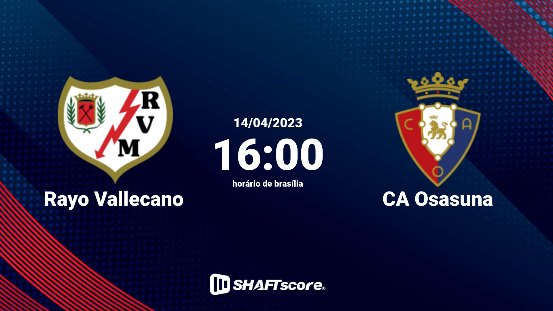 Estatísticas do jogo Rayo Vallecano vs CA Osasuna 14.04 16:00